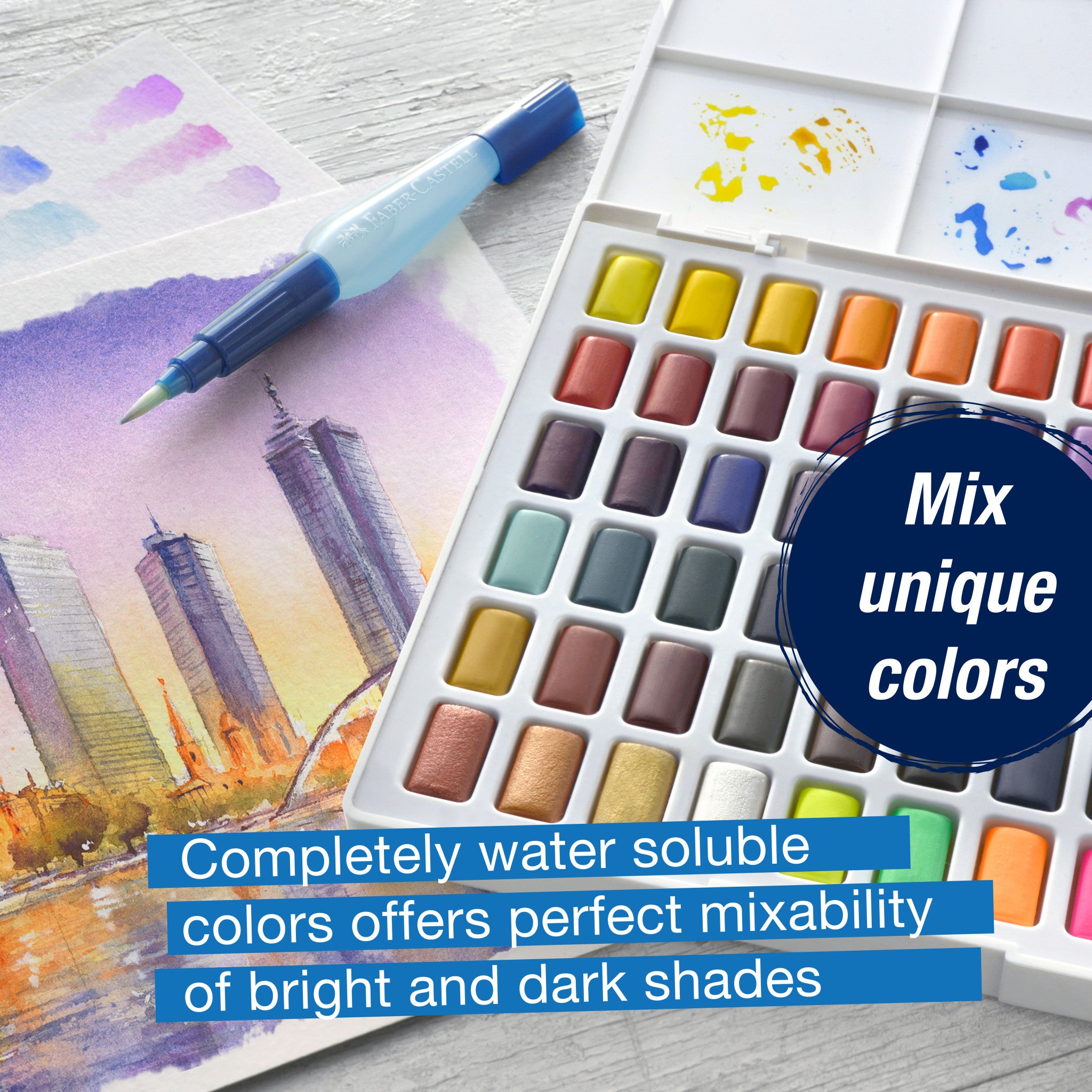 48 Colors Watercolor Paint Set - Professional Artist Palette for Painting, Sketching & DIY Crafts | Perfect for Beginners & Kids Art Projects