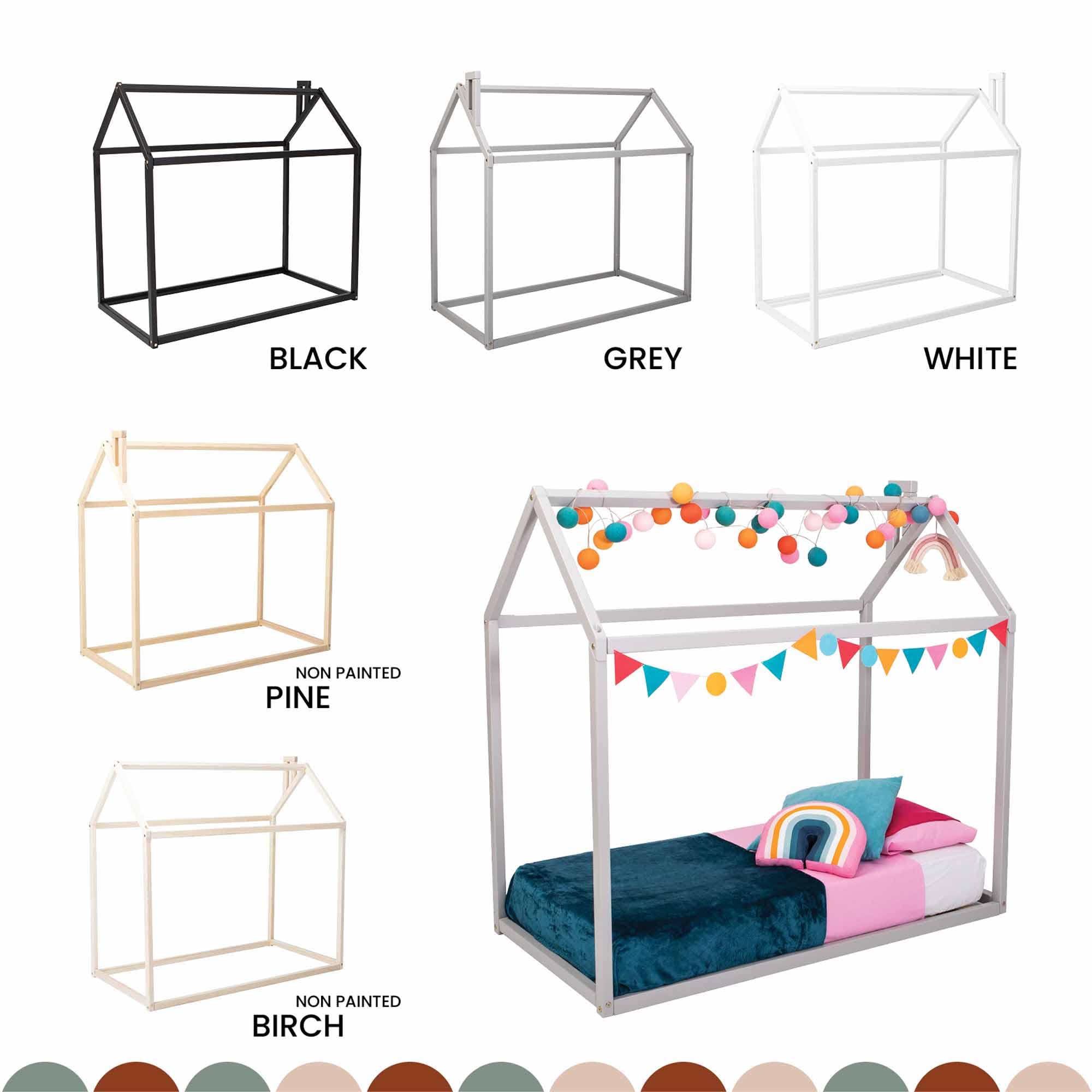 Montessori Floor House Bed for Toddlers - Twin Size 39x75