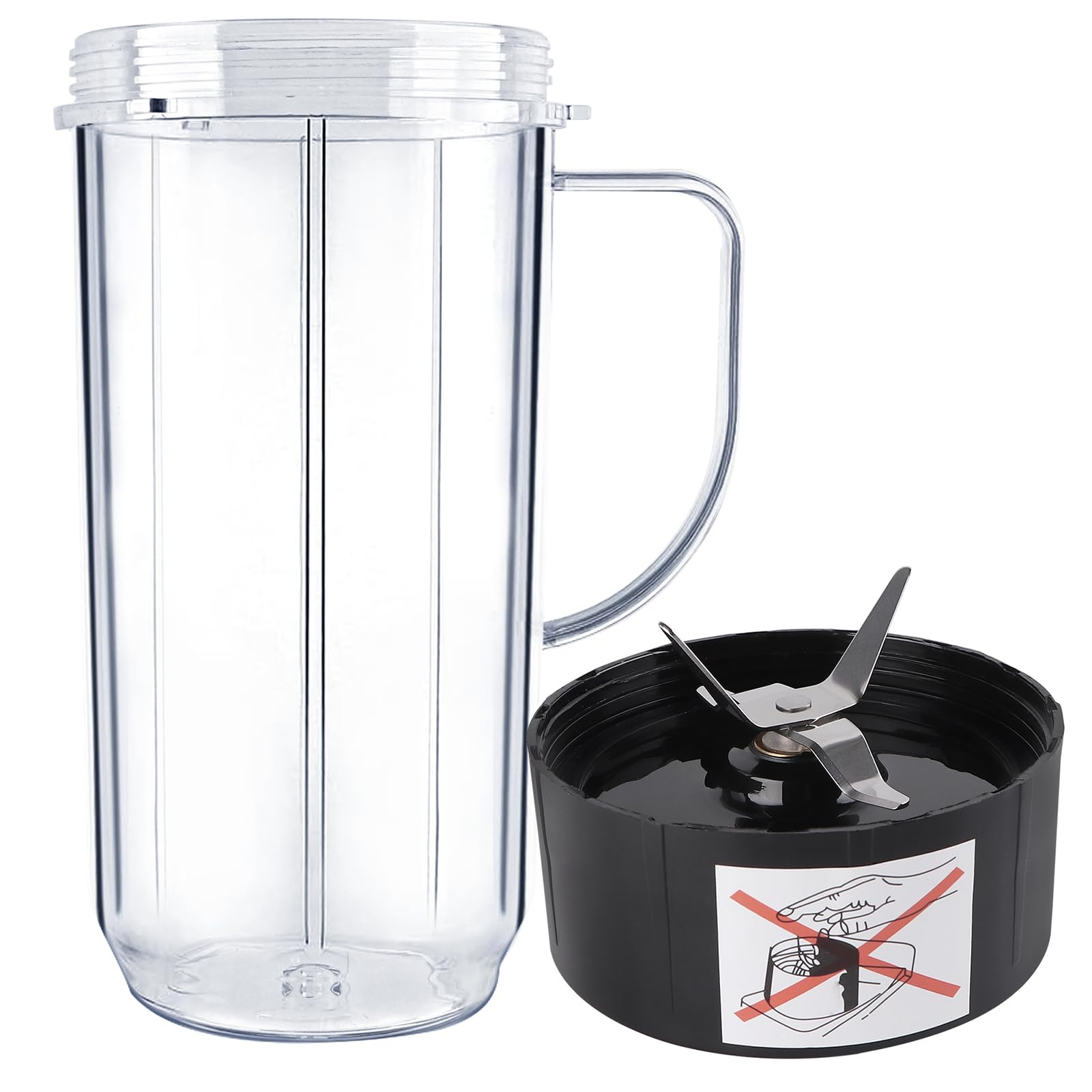 Magic Bullet Blender Replacement Cups - 22oz Tall Mixing Cup with Handle & Cross Blade, Compatible with Magic Bullet 250W MB1001 Blender/Juicer/Mixer - Perfect for Smoothies, Shakes & Food Prep