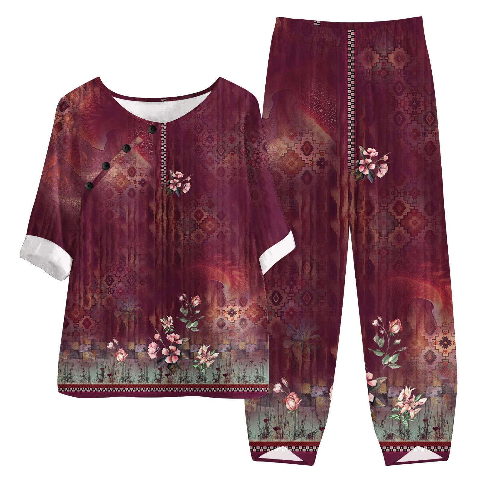 Women's 2-Piece Cashmere Lounge Set - Soft Jogger Sweatsuit for Summer & Comfort | Perfect for Relaxing at Home, Yoga, and Casual Outings