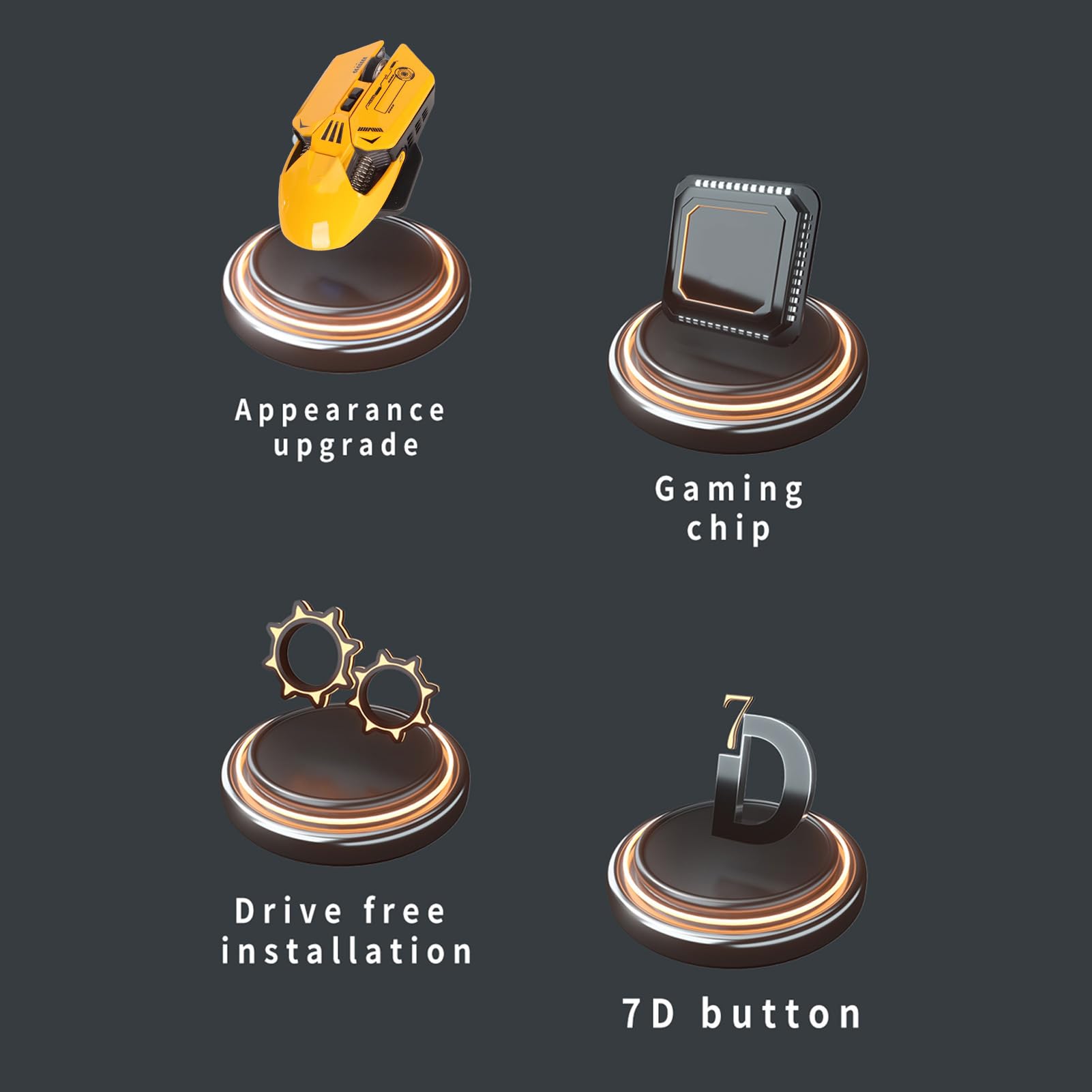 Wired Gaming Mouse for PC - 7200 DPI RGB Optical Gaming Mouse with 7 Programmable Buttons & Ergonomic Design | Perfect for FPS, MOBA & MMO Games | Computer Accessories for Esports & Professional Gamers