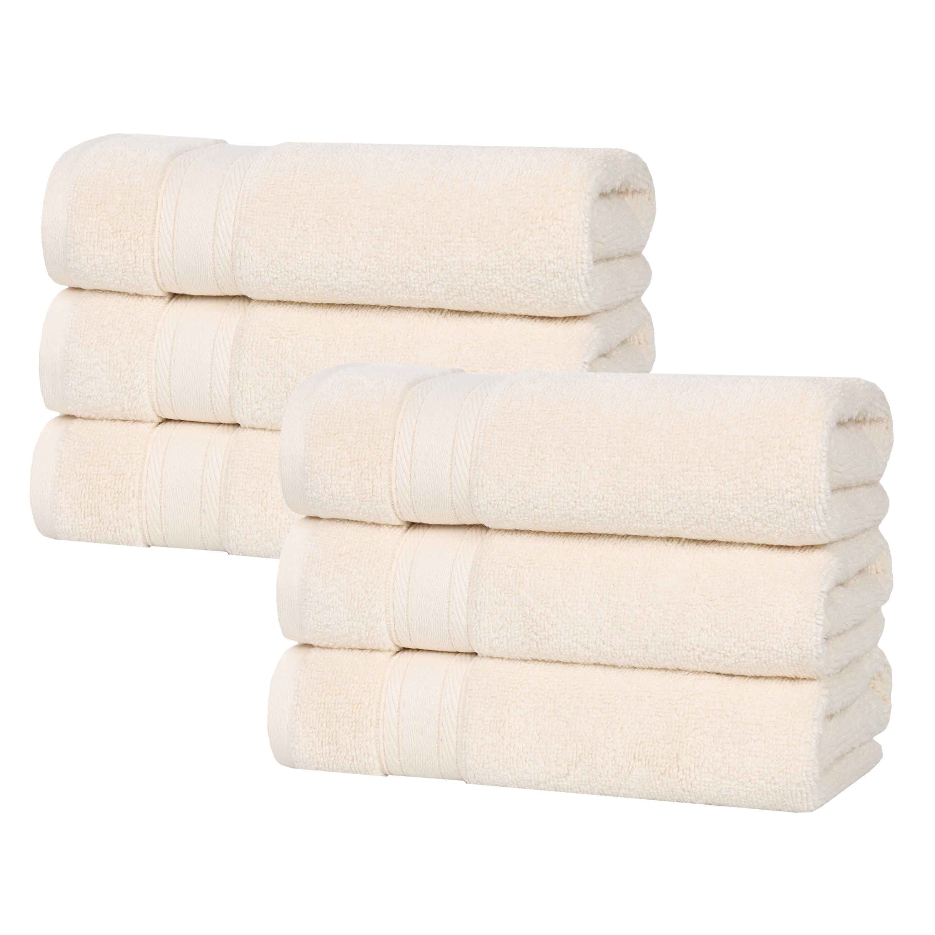 Premium Belmont Zero Twist Cotton Medium Weight Hand Towels - Soft & Absorbent Set of 6 for Bathroom, Kitchen & Guest Use - Ideal for Home, Spa & Hotel