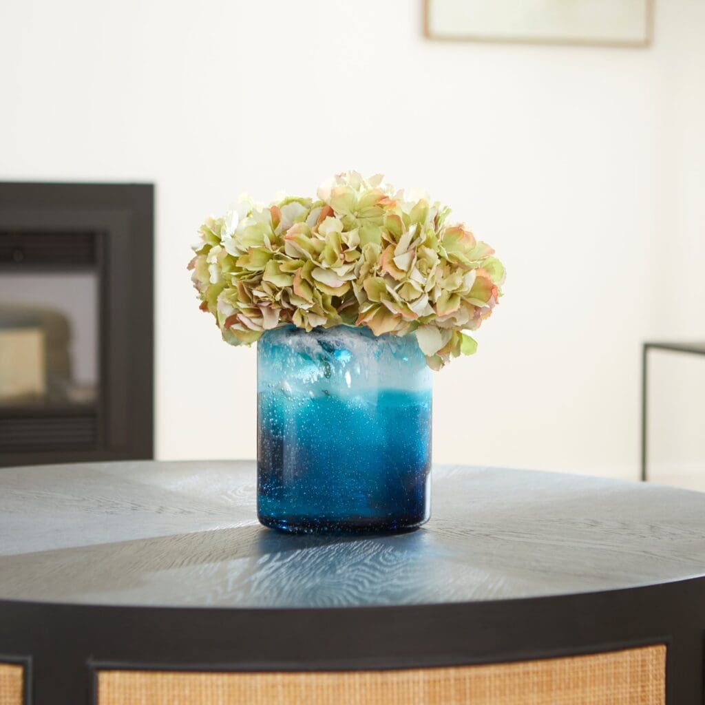 Cyan Design 11065 Spruzzo Vase - Small Blue Ceramic Vase for Home Decor, Centerpiece, Wedding, or Gift Ideas | Perfect for Living Room, Dining Table, and Office Decor