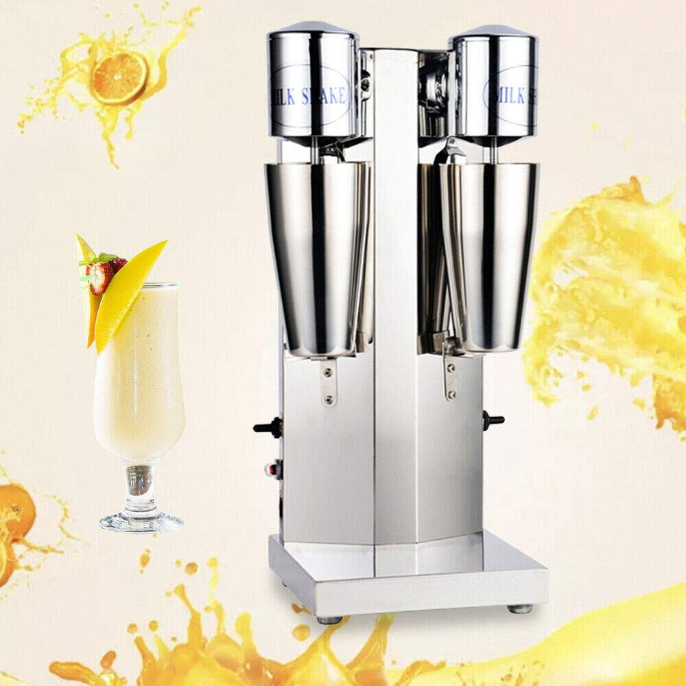 Commercial Electric Milkshake Maker - Stainless Steel Milkshake Machine with 18000 RPM, Double Head Blender for Cocktails, Smoothies, Tea & Malt Drinks - Perfect for Restaurants, Cafes & Bars