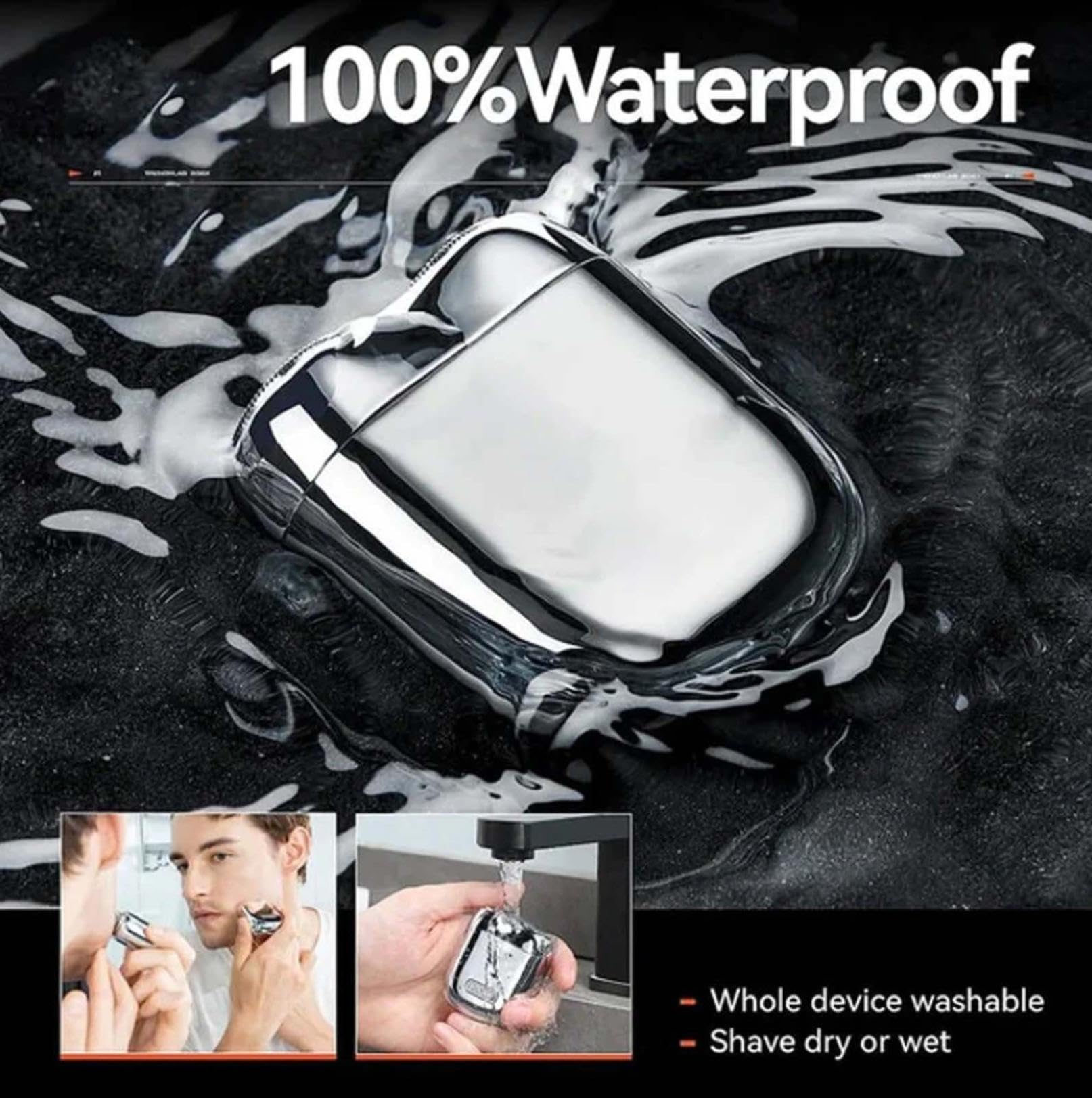 2025 New Mini Dual-Head Electric Shaver - Portable Pocket Size Washable Razor for Men, Double-Ring Shaving with Blue Design | Perfect for Travel, Gym & Daily Grooming