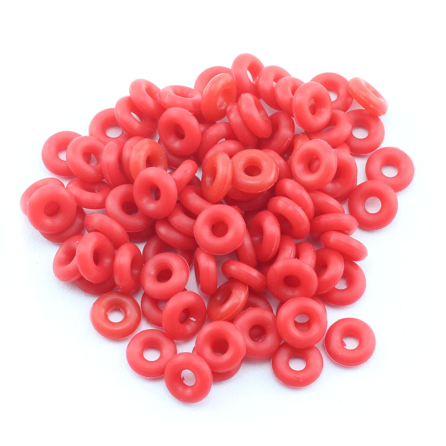 100pcs 6x2mm Red Rubber O-Rings for Jewelry Making - DIY Bracelet, Necklace Spacer Beads & End Clasps - Perfect for Handmade Crafts, Gaskets, and Accessories - Great for Jewelry Repair and DIY Projects