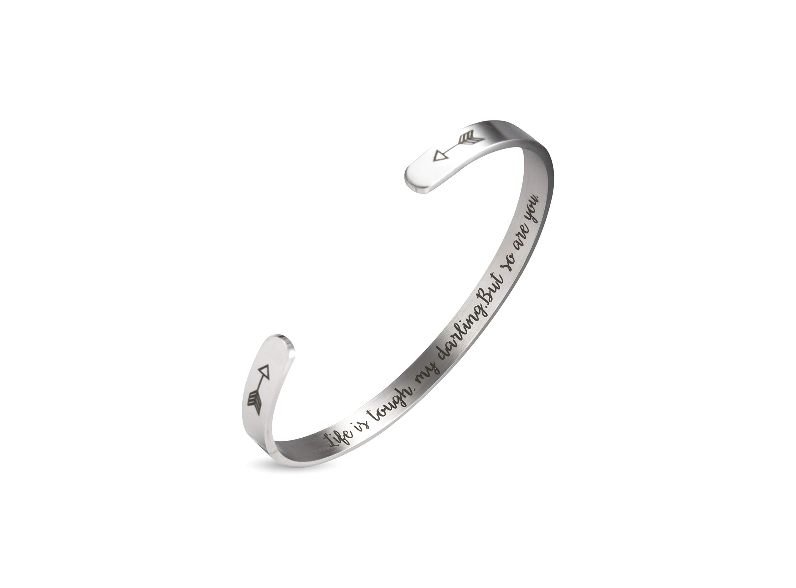ANKINGPiiN Inspirational Bracelets for Women & Men - Motivational Birthday Gift, Friendship Cuff Bangle with Personalized Mantra - Comes in Gift Box - Perfect for Daily Wear, Special Occasions & Meaningful Gifts