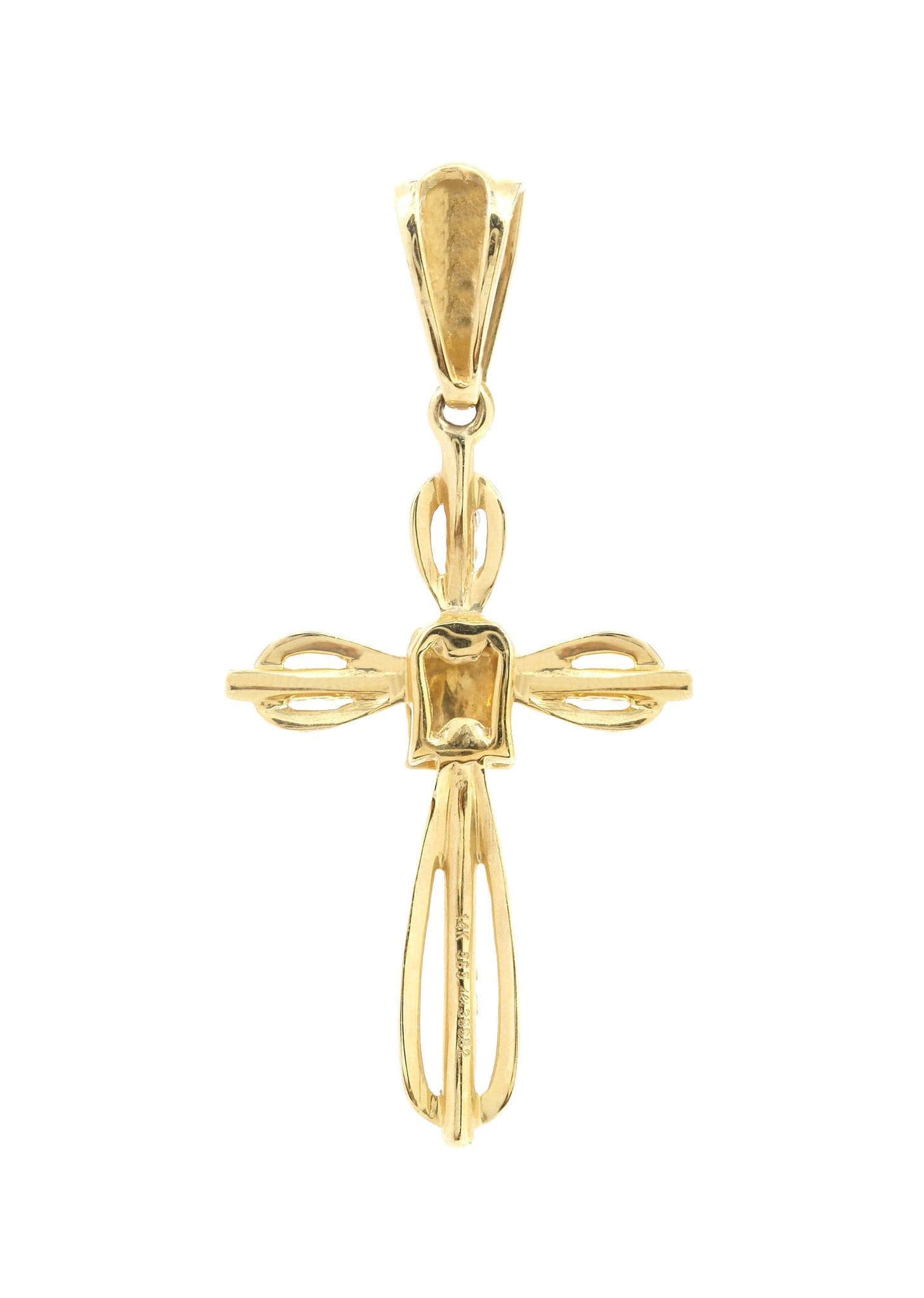 0.13 Carat Diamond Cross Pendant Necklace - 1.35 Grams 14K White Gold Religious Jewelry for Women - Perfect for Baptism, First Communion & Everyday Wear