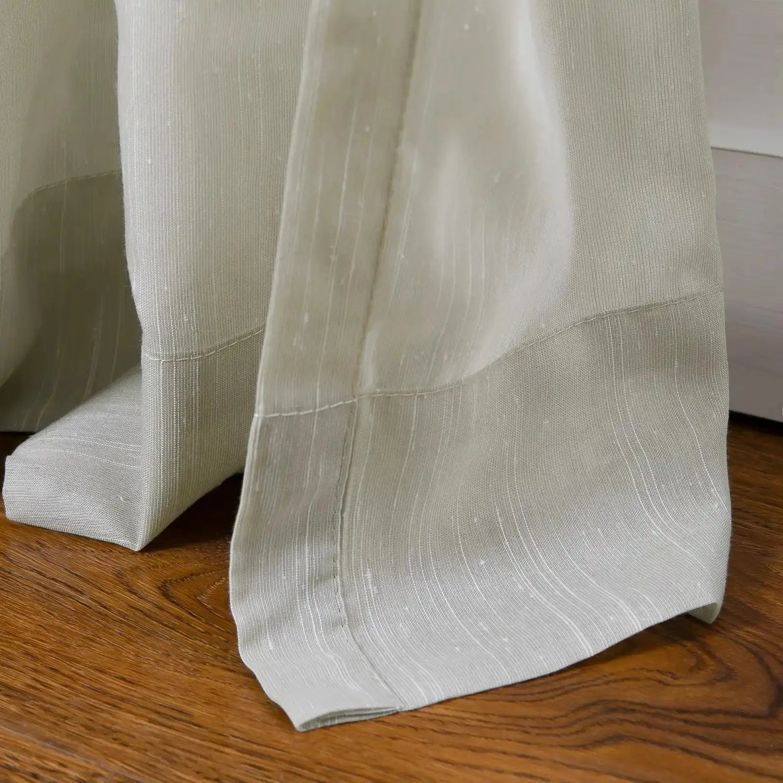 Florida Embossed White Semi-Sheer Pleated Curtains - Elegant Window Treatment for Living Room & Bedroom