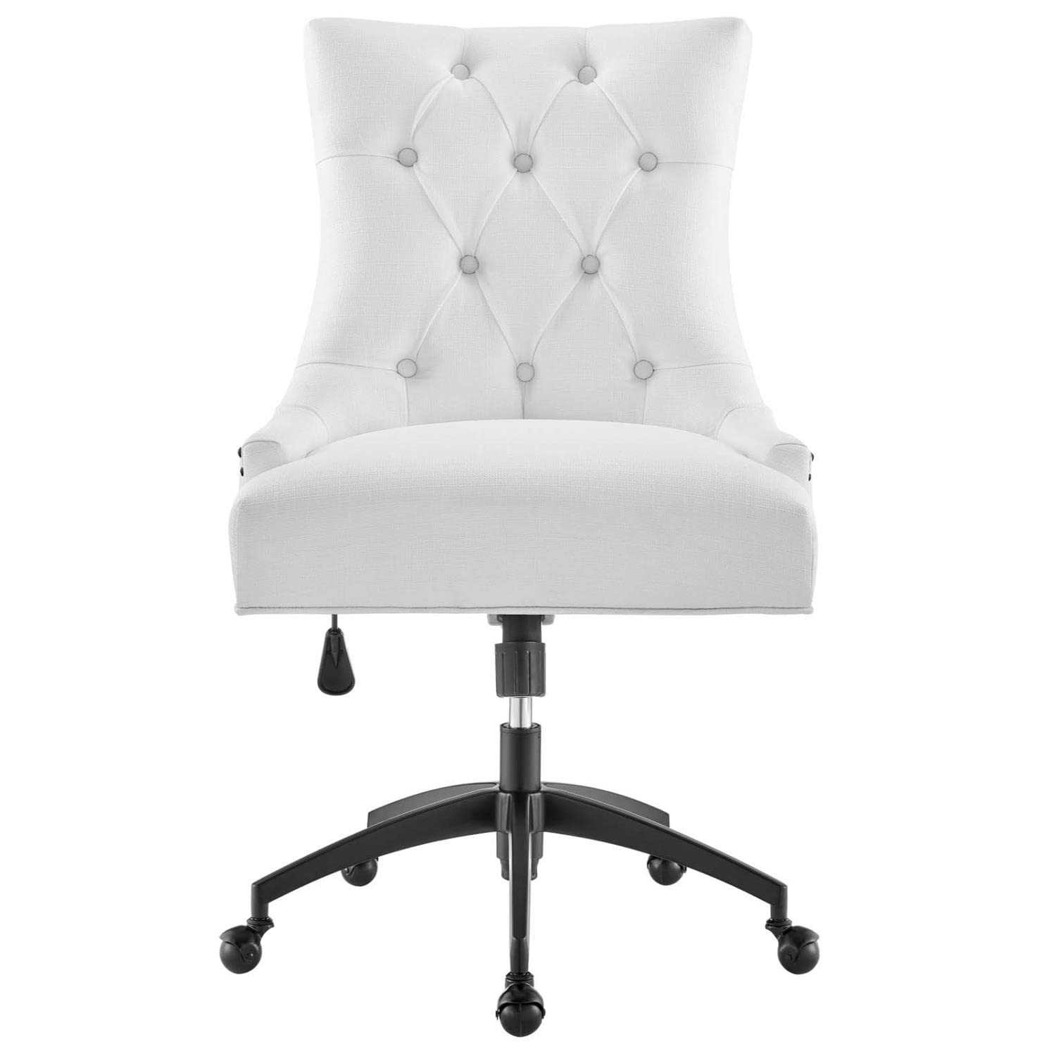 Modway Regent Tufted Fabric Swivel Office Chair - Ergonomic Executive Desk Chair with Adjustable Height & 360° Rotation, Black & White - Perfect for Home Office, Conference Rooms & Workspaces