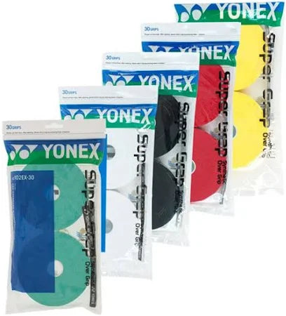 Yonex AC102 Super Grap Badminton & Tennis Overgrip - 30 Pack | Non-Slip, Sweat-Absorbent Grip Tape for Enhanced Performance | Perfect for Badminton, Tennis, Squash & Racquetball Players