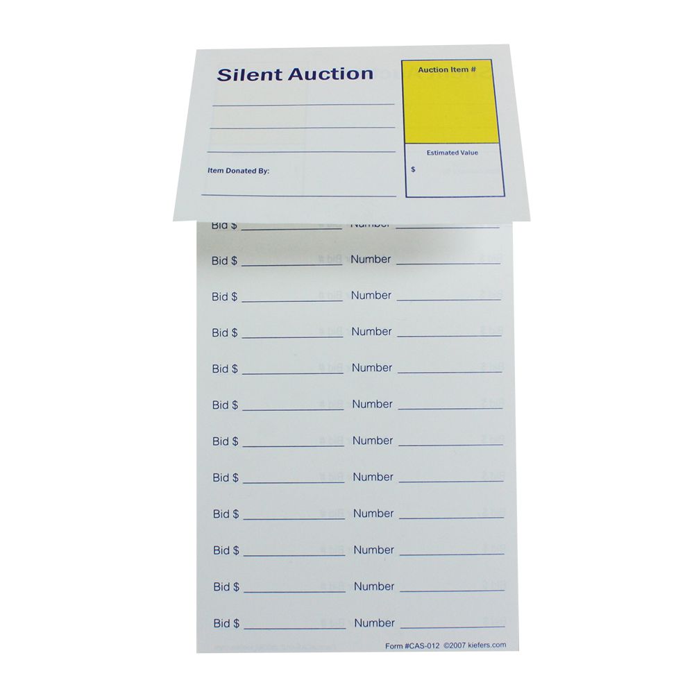 Silent Auction Bid Sheets - 4.25