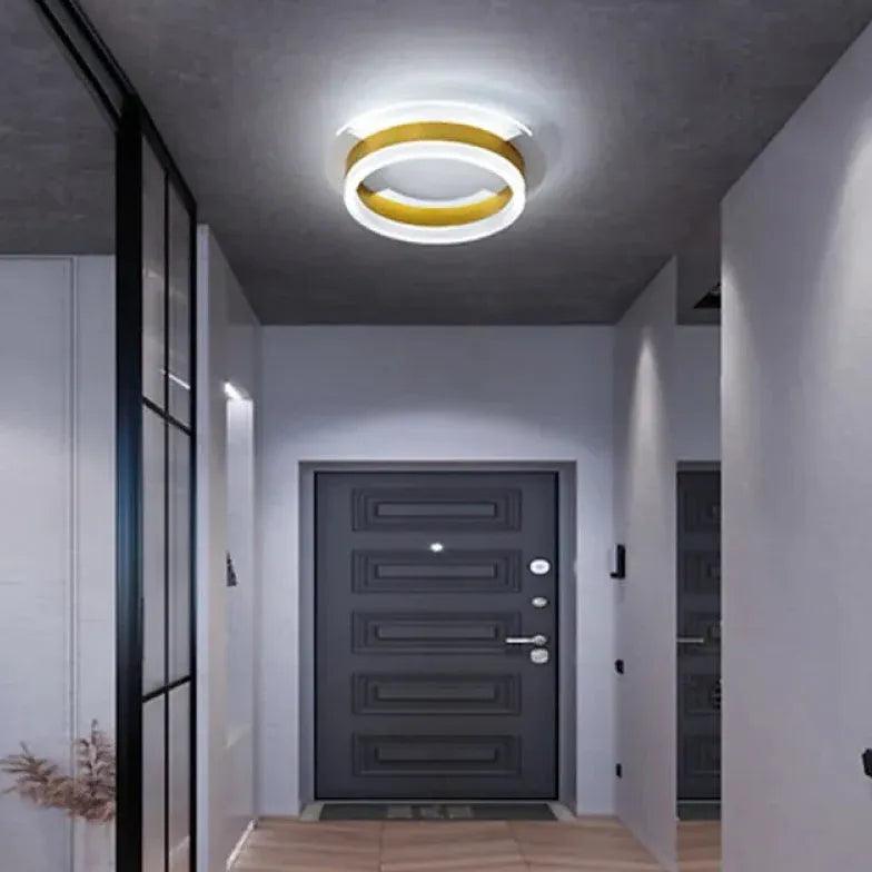 Modern Square Gold Ceiling Light for Hallway - Elegant Corridor Lighting Fixture for Home & Office Decoration