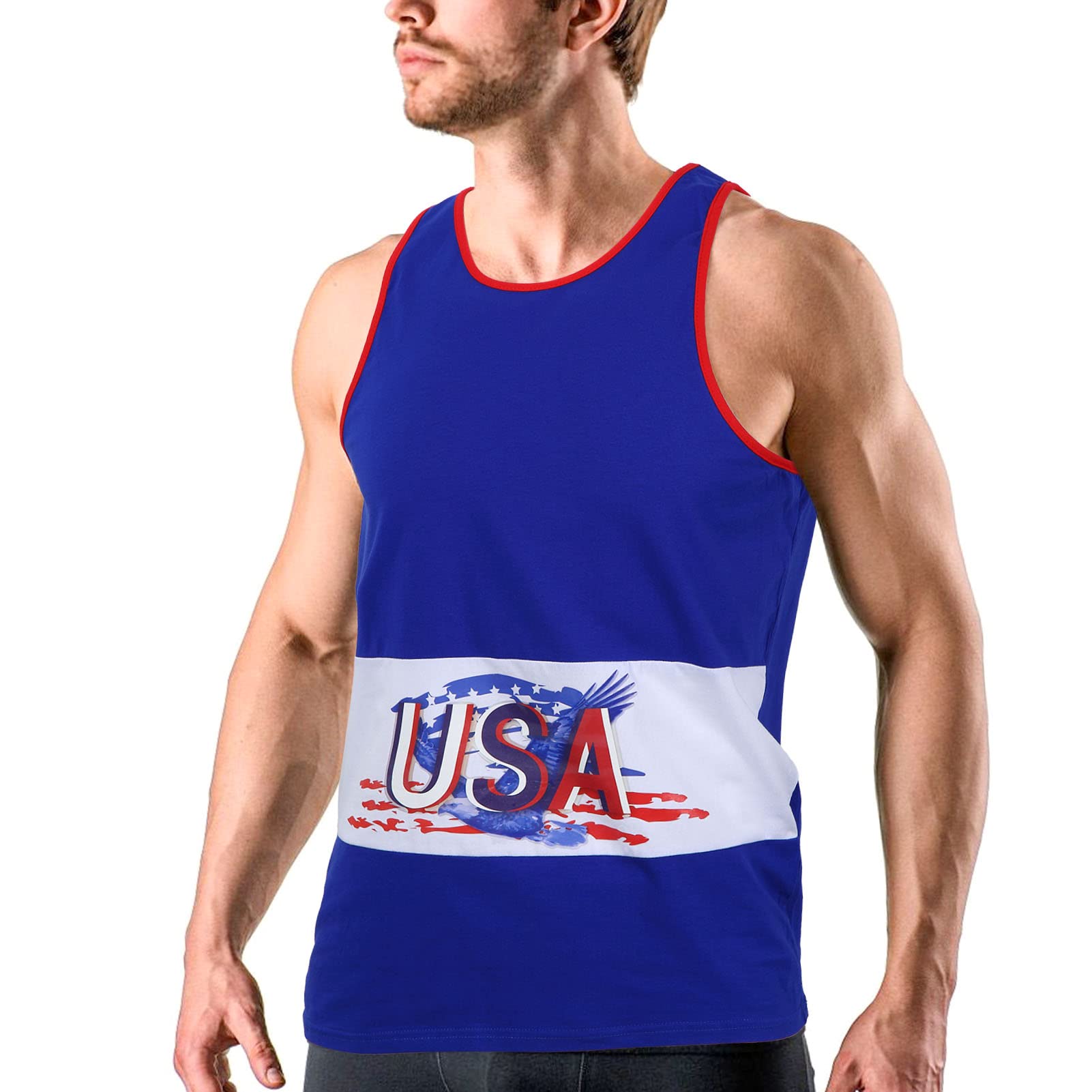 Men's American Flag Tank Tops - Patriotic Sleeveless T-Shirts for 4th of July, Memorial Day & Summer Workouts | Breathable Loose Fit for Outdoor Activities, BBQs & Gym Sessions