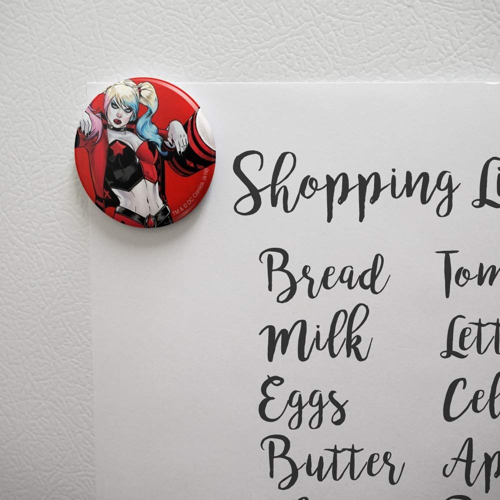 Harley Quinn Character Kitchen Fridge Magnet - Funny Refrigerator Locker Button Decor for Fans - Perfect for Home, Office, Dorm & Gifts
