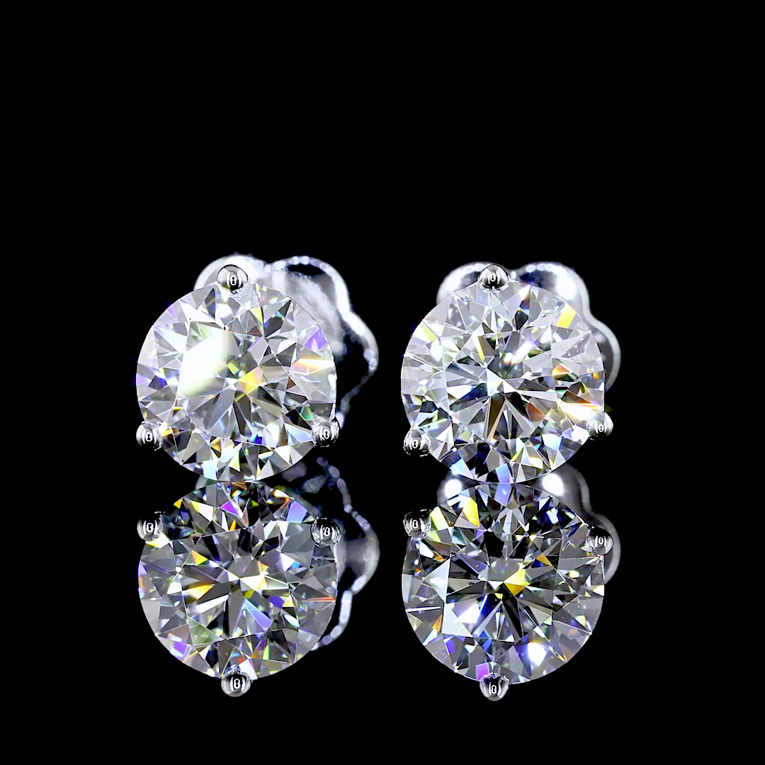 2.08 Carat Lab-Grown Round E VS1 Diamond 14K White Gold Martini Stud Earrings for Women - Perfect for Weddings, Anniversaries & Special Occasions