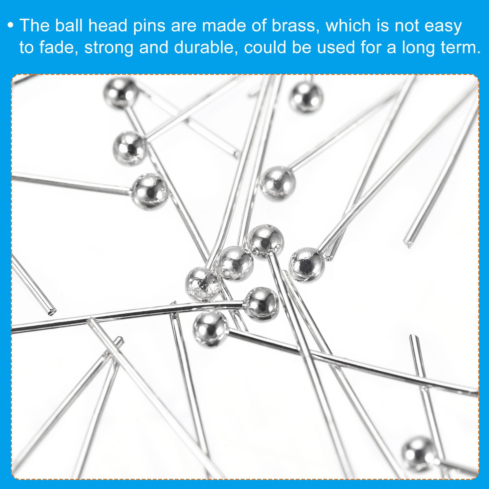 Patikil 200pcs Silver Plated Ball Head Pins - 24 Gauge 16mm Wire Head Pins for DIY Jewelry Making, Necklaces, Bracelets, Earrings - Perfect for Beading, Craft Projects & Gift Making