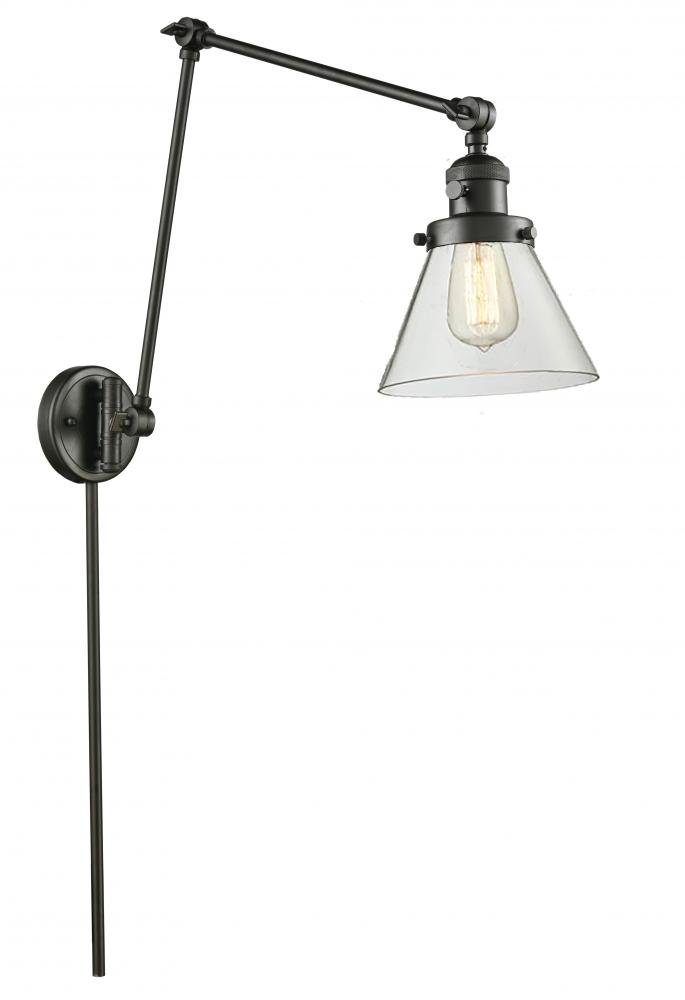 238-OB-G42 Oil Rubbed Bronze Swing Arm Wall Light - Adjustable Single Bulb Fixture for Bedroom, Living Room, or Office Reading Lamp