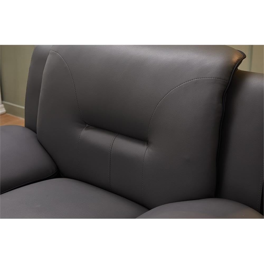 Stylish Faux Leather Living Room Chair - Black & Grey Modern Accent Chair for Home Office, Lounge, or Reading Nook