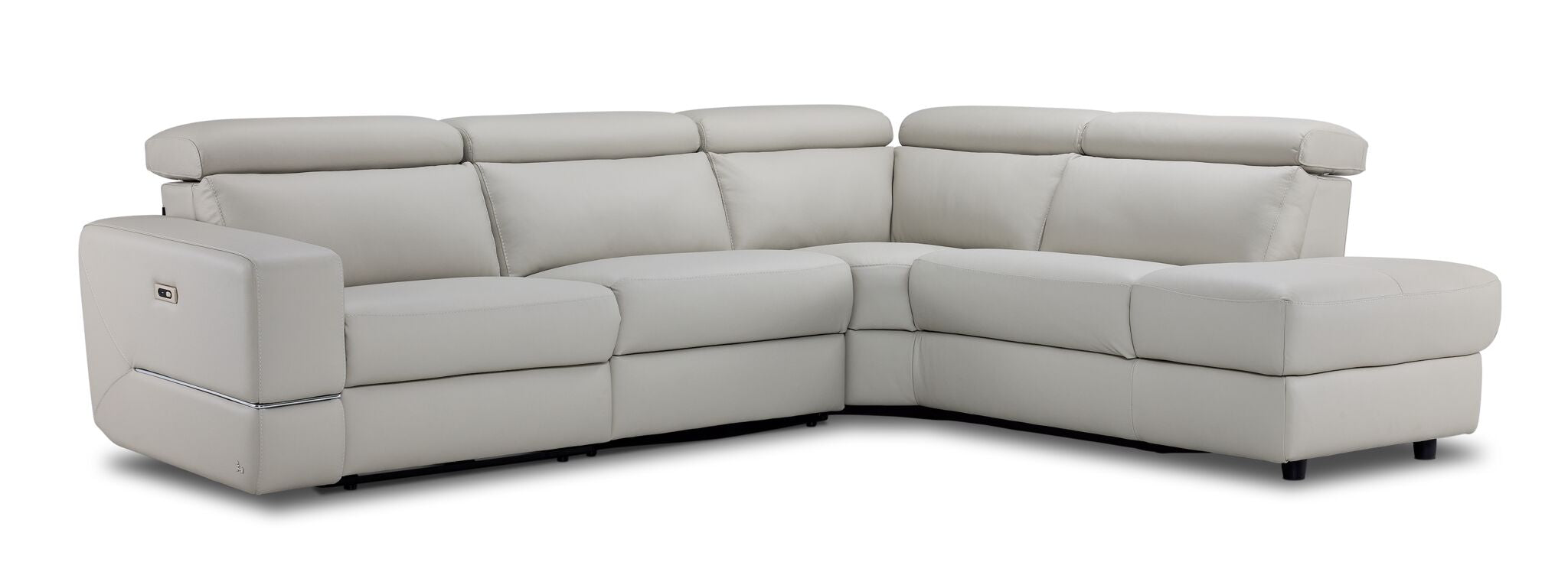 Bianca 3-Piece Power Reclining Sectional Sofa with Right Facing Chaise in Light Gray – Modern Living Room Furniture for Relaxation & Entertainment
