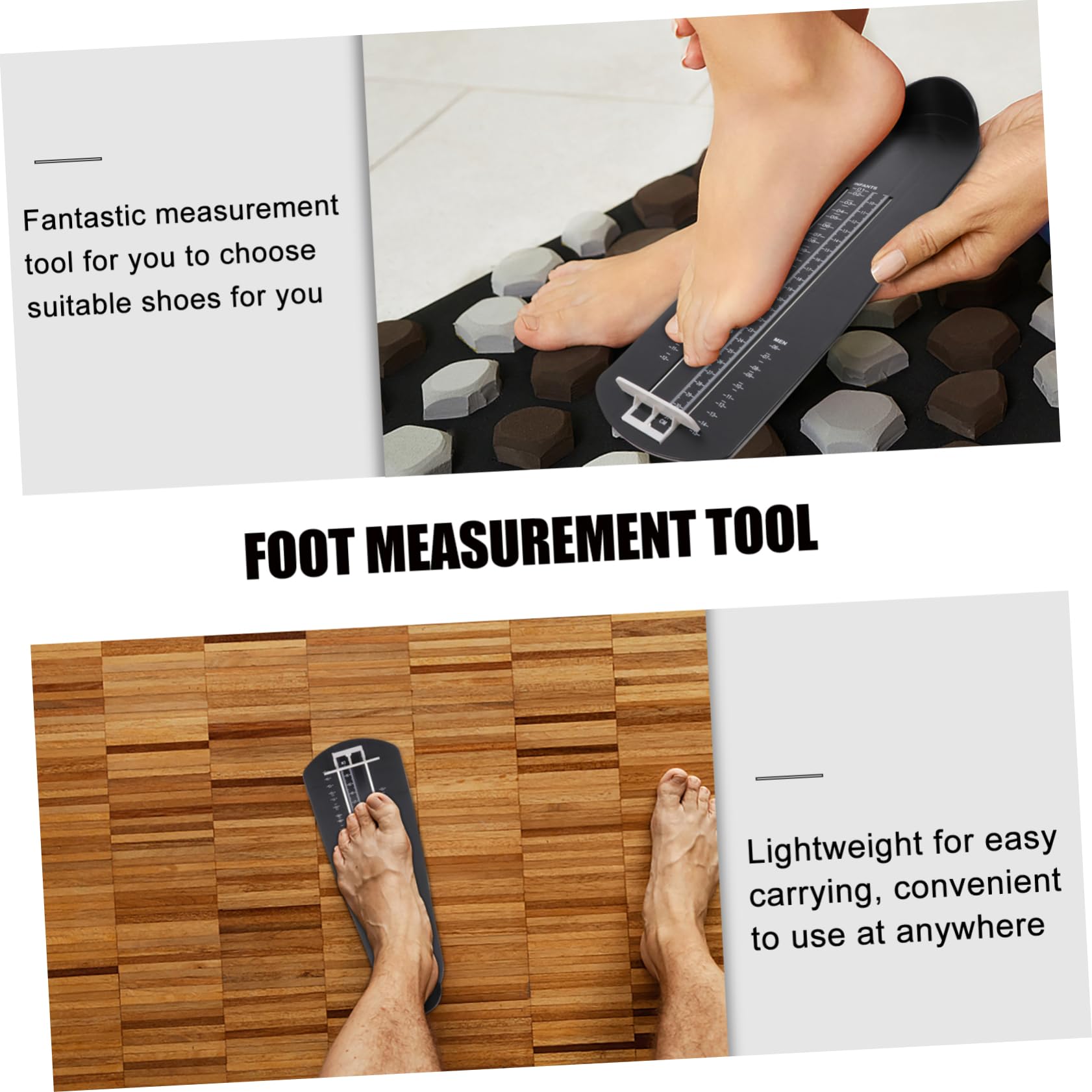 2 PCS US Standard Foot Measuring Tool - Accurate Shoe Size Measurement Device for Kids & Adults - Durable Foot Gauge with Practical Design - Perfect for Home, Shoe Stores & Pediatric Clinics