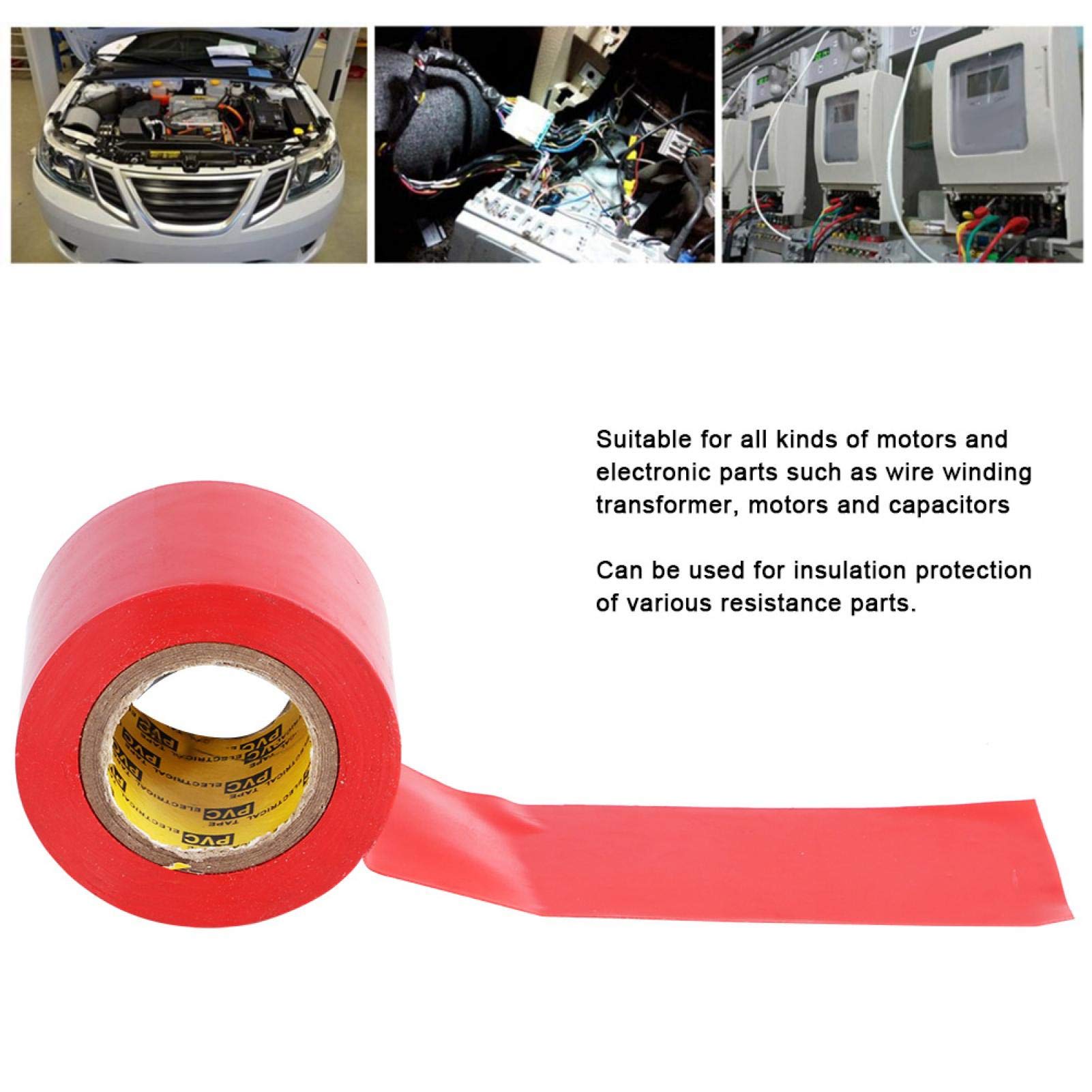 Flame-Retardant Electrical Insulation Tape - High Temperature Resistant Sealing Tape for Circuit Repair, Wire Maintenance & Electrician Tools (Red) - Ideal for Home DIY, Automotive Wiring & Industrial Electrical Work