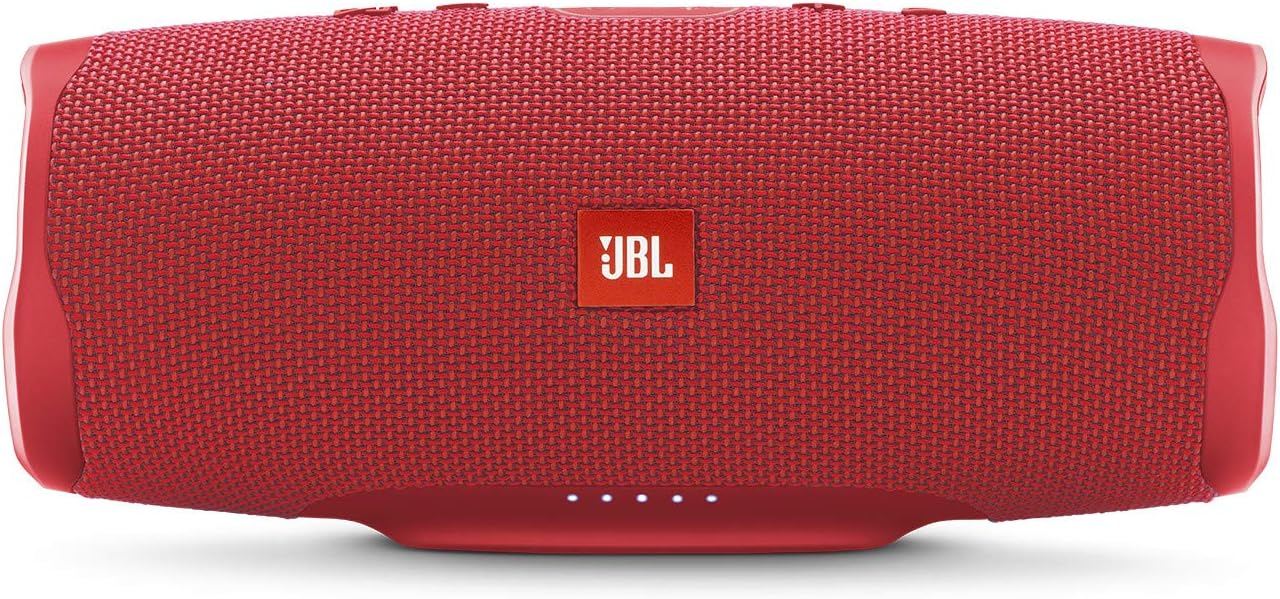 JBL Charge 4 Bluetooth Speaker - Wireless Portable Speaker with Powerful Sound & Bass, IPX7 Waterproof, 20-Hour Playtime - Perfect for Outdoor, Beach, Pool Parties & Travel (Red)