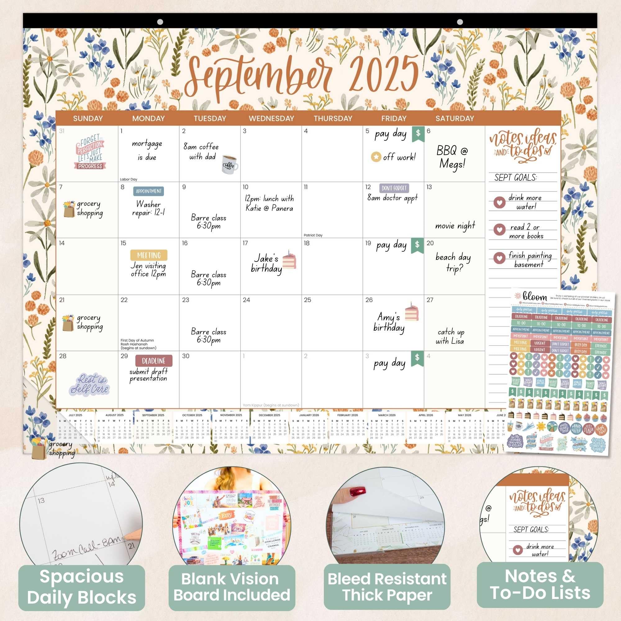 Bloom 2025-2026 Academic Year Wall Calendar (July 2025-July 2026) - 21