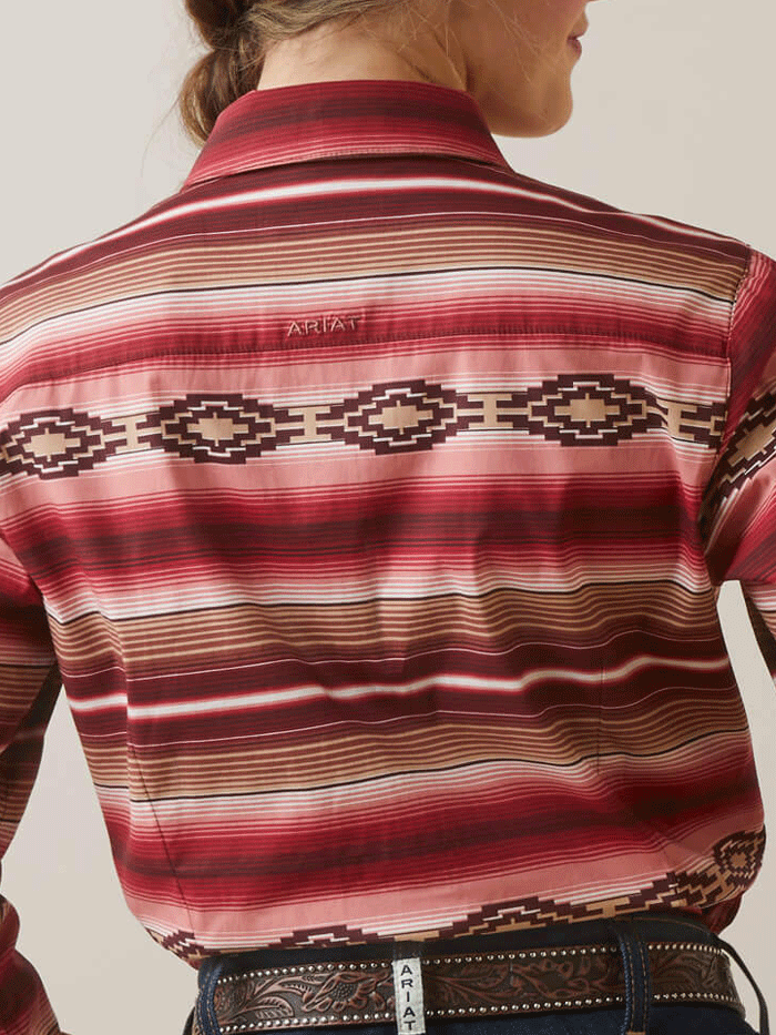 Ariat Women's Wrinkle Resistant Team Kirby Stretch Shirt - Blushing Serape Print - Comfortable Work & Casual Wear for Western Style