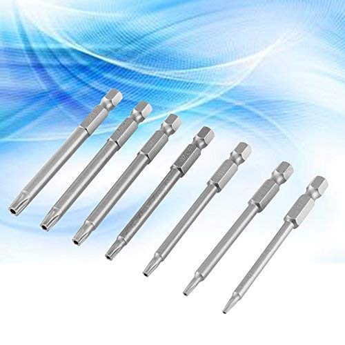 Hilitand 7-Piece Long Torx Screwdriver Bit Set - 75mm Alloy Steel 1/4