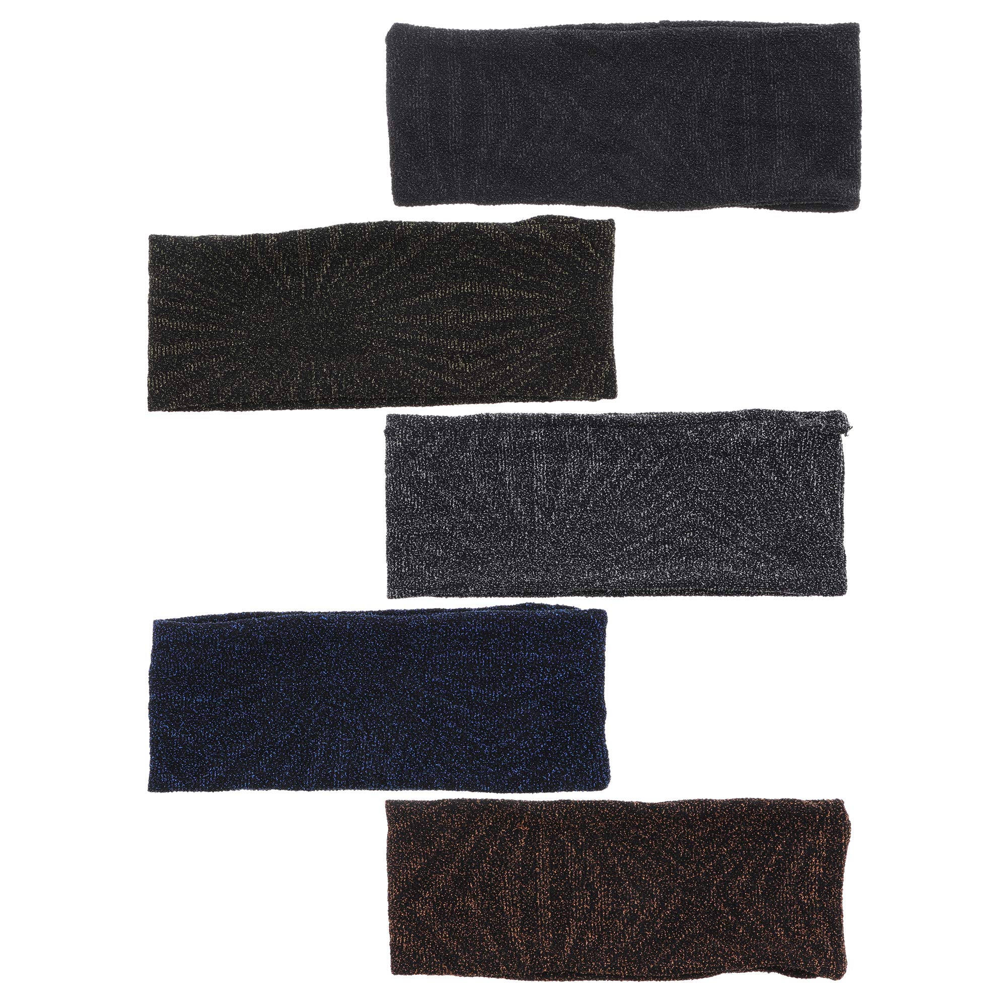 Wide Women's Headband Headwrap Sparkly Stretch Lurex Blue - Elegant Hair Accessory for Parties, Weddings & Special Occasions