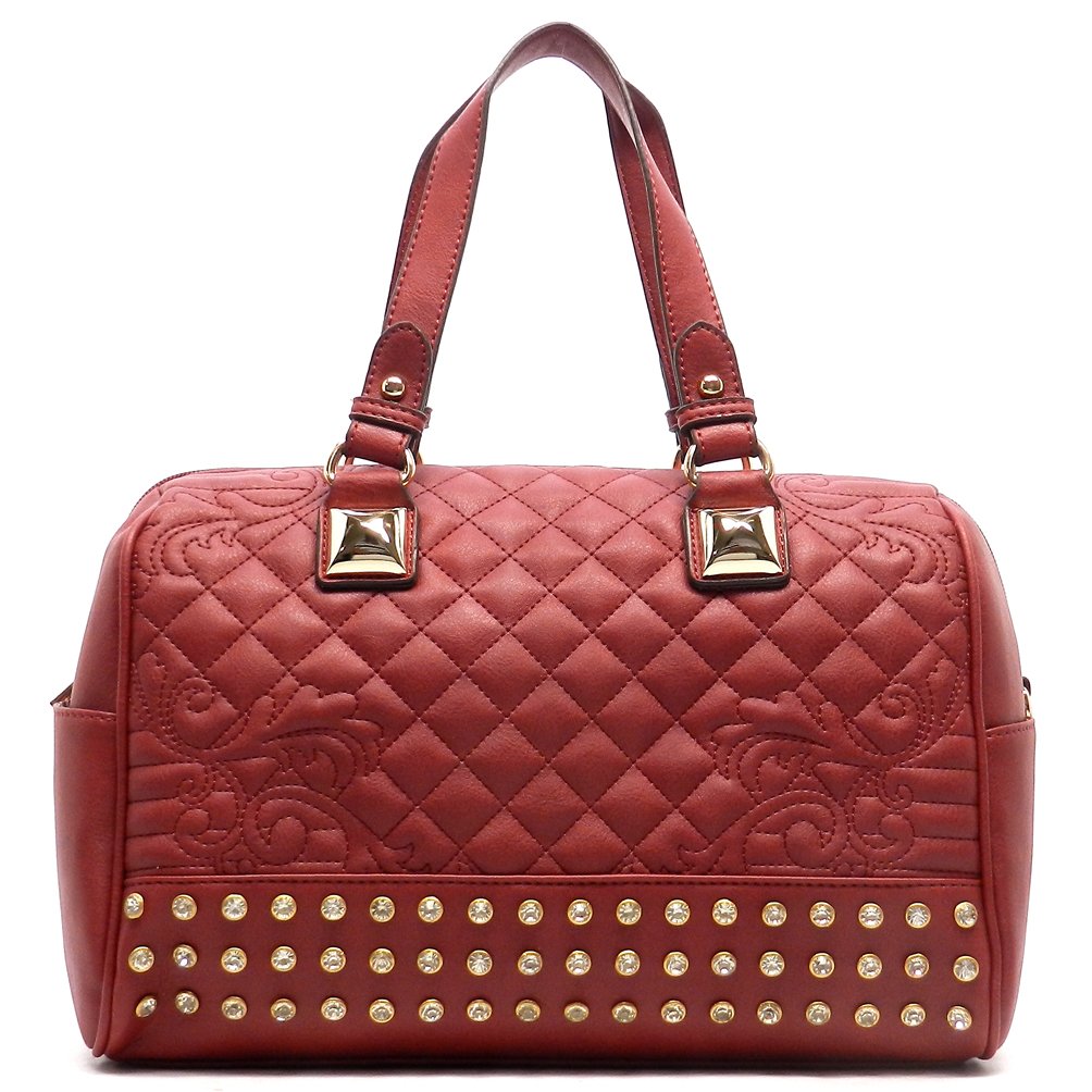 LOEM Designer Rhinestone Quilted Shoulder Bag - Sparkling Bling Handbag for Women, Perfect for Evening Parties, Weddings & Special Occasions