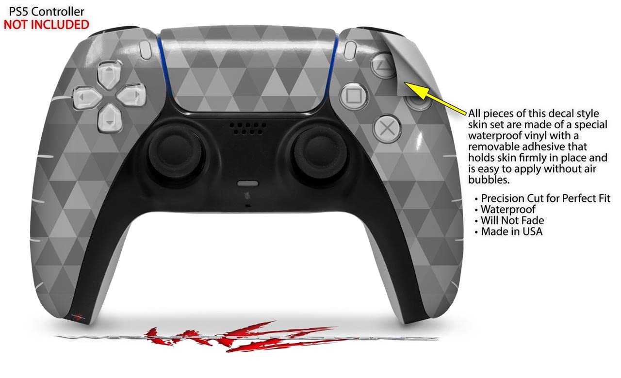 Sony PS5 DualSense Skin Wrap - Triangle Mosaic Gray for Gaming Protection