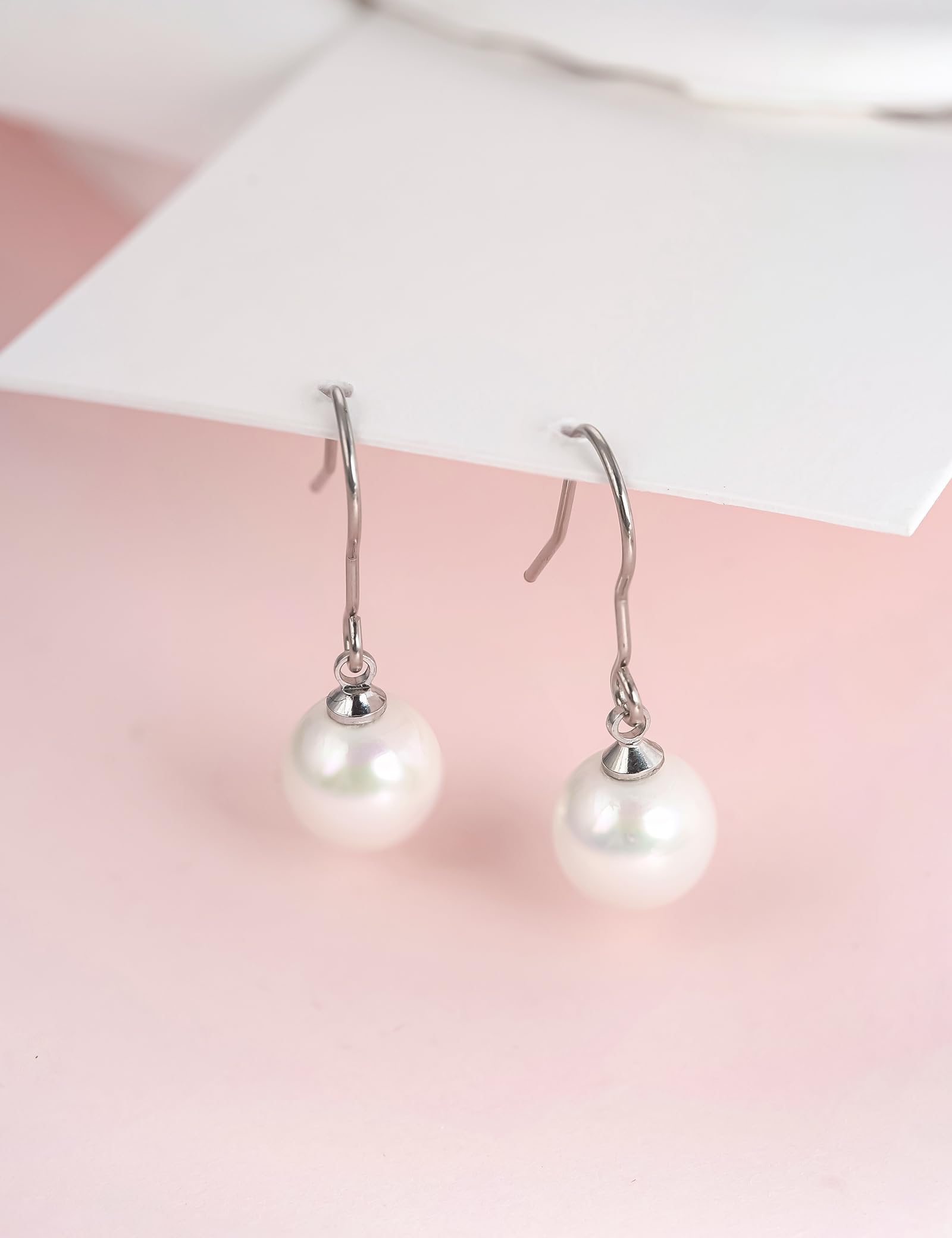 Limerencia Titanium Dangle Earrings for Women - 10mm Lightweight Shell Pearl Drop Earrings, Hypoallergenic Jewelry for Sensitive Ears - Perfect for Weddings, Parties & Everyday Elegance