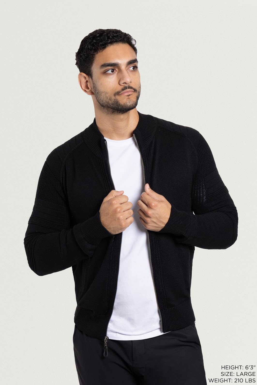 Men's X RAY Slim Fit Zip Up Cardigan Sweater - Lightweight Knit Jacket for Spring & Fall (Big & Tall Sizes) - Perfect for Casual Wear, Office & Outdoor Activities