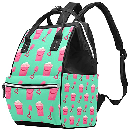 LORVIES Large Capacity Waterproof Diaper Backpack for Moms - Lightweight Travel Backpack with Insulated Bottle Pockets, Perfect for Beach, Park & Family Outings | Summer Green Baby Essentials Bag