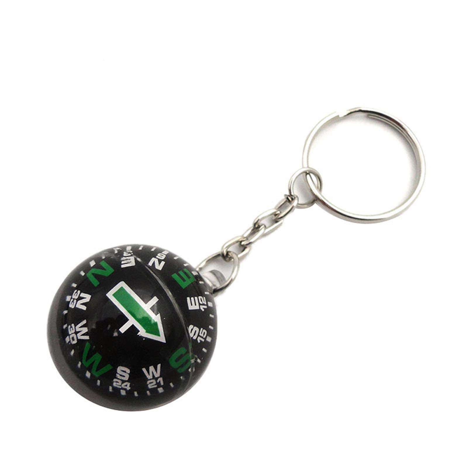 EKDSPW Liquid-Filled Ball Keychain Compass - Portable Multifunctional Outdoor Tool for Hiking, Camping, Travel & Survival Gear | Perfect for Backpacking, Navigation & Emergency Situations