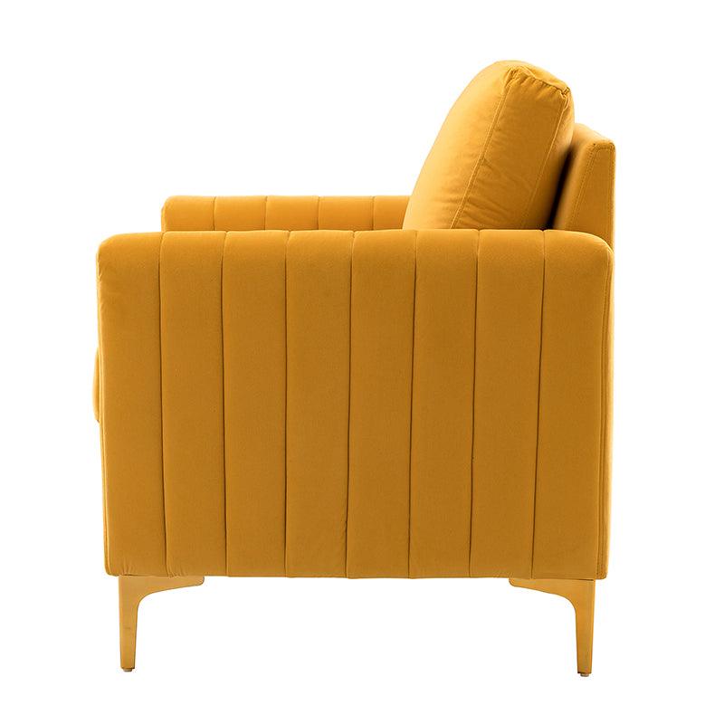 Luxury Didyme Velvet Club Armchair - Modern Accent Chair for Living Room, Bedroom & Office - Plush Upholstered Lounge Chair with Sturdy Wooden Legs - Perfect for Reading Nook, Home Theater & Cozy Spaces