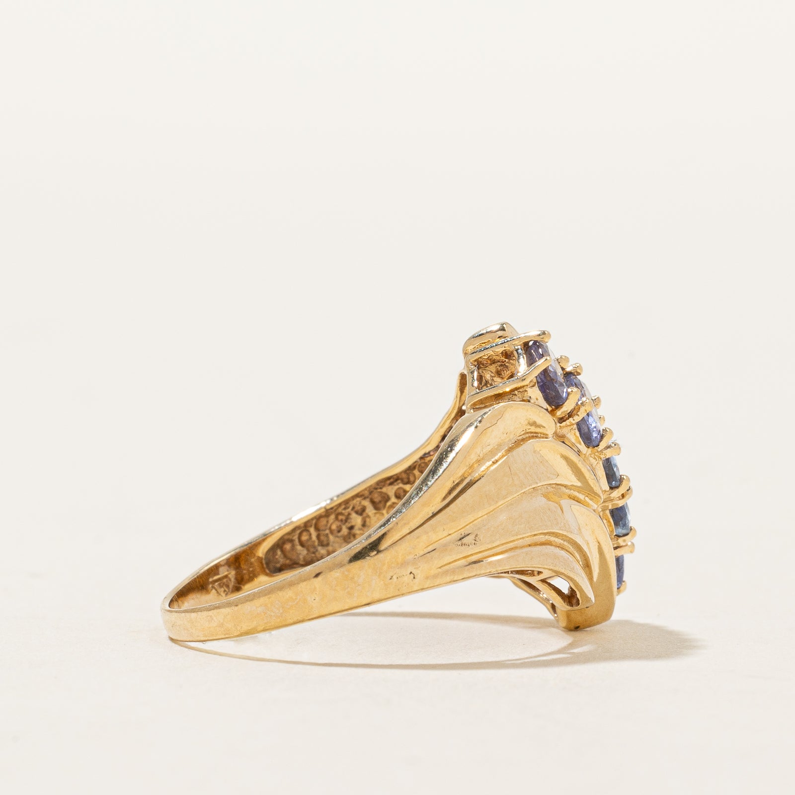 Exquisite Five Stone Tanzanite Waterfall Ring | 0.75ctw Tanzanite Gemstone | Size 6 | Sterling Silver Jewelry | Perfect for Weddings, Anniversaries & Special Occasions