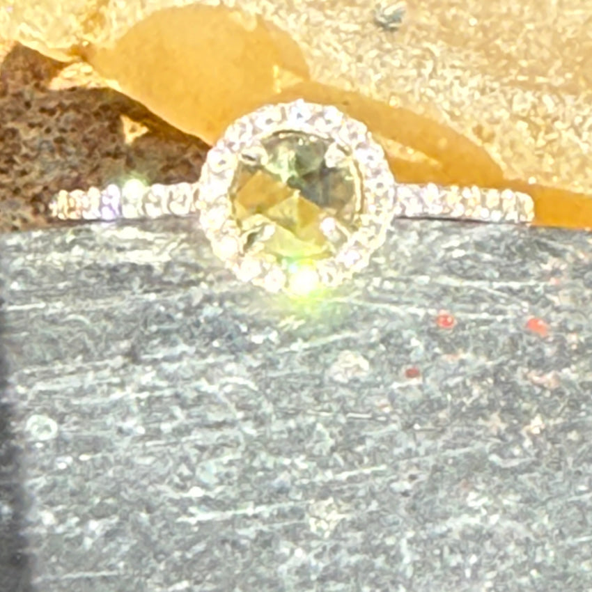 Sterling Silver Cubic Zirconia Halo Ring - Size 6.75 | Elegant Wedding, Engagement & Anniversary Jewelry Gift for Women