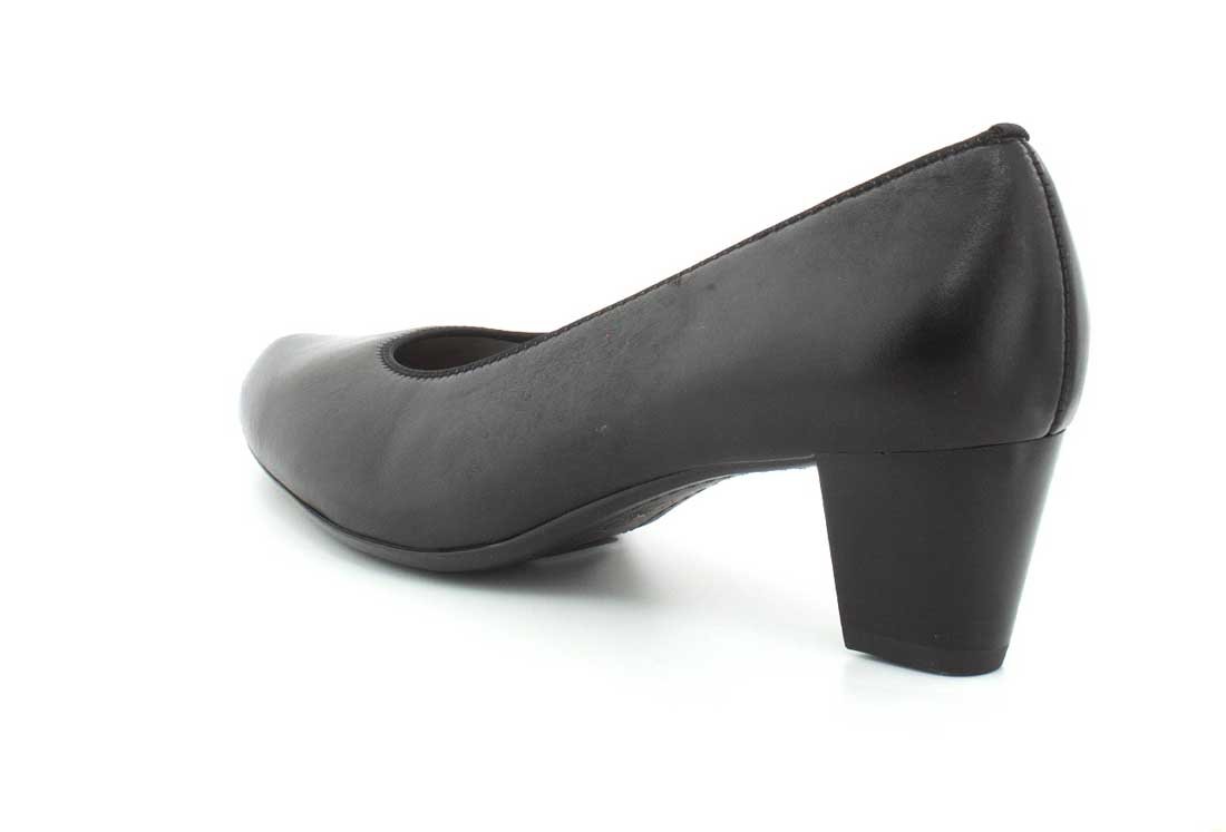 ARA Women's Leather Pumps - Black Wide Width Size 4.5 EU (US 7.5) - Comfortable Office Work Shoes for Professional Women
