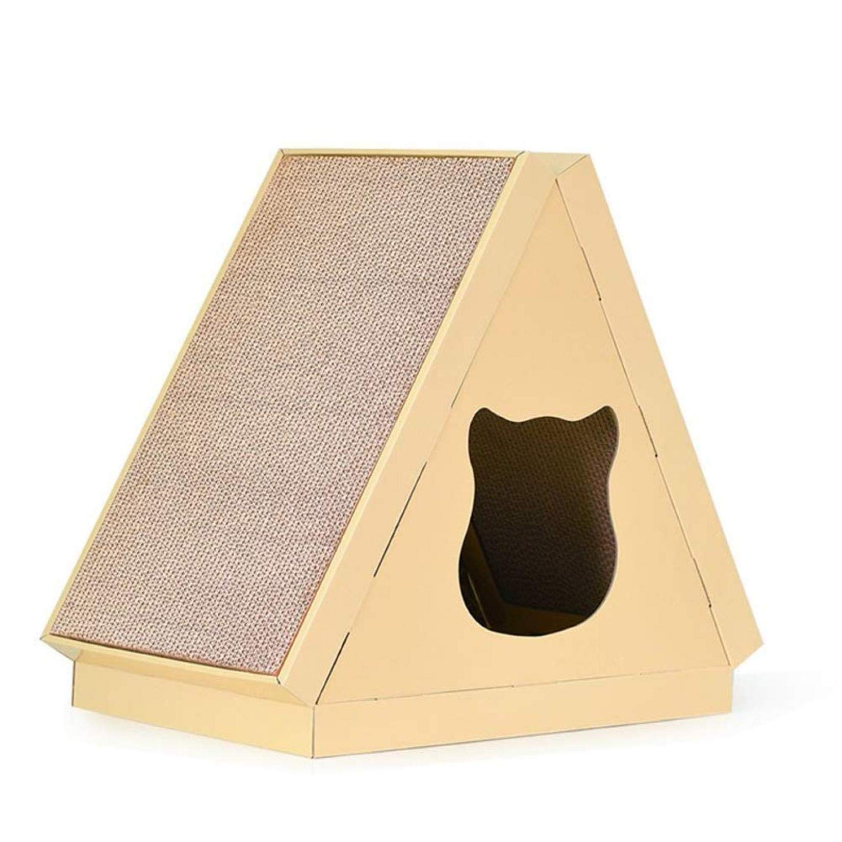 Cat Triangle Scratching Board with Cat Head Design - Durable Corrugated Cardboard Cat Scratcher Pad for Kittens & Adult Cats - Perfect for Home, Office & Playtime