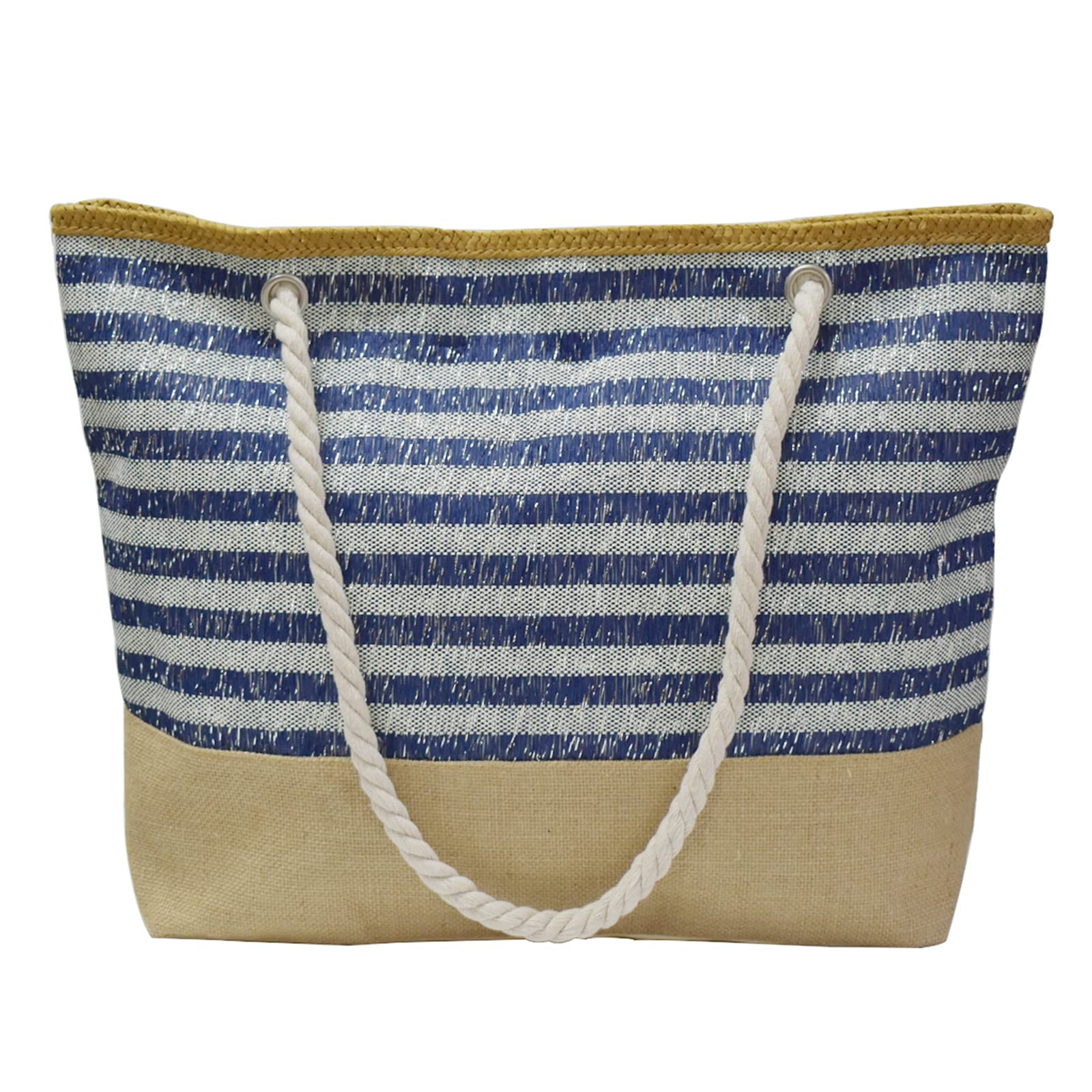 Large Straw Beach Tote Bag for Women - Cotton Rope Handles, Durable & Lightweight with Spacious Capacity | Perfect for Poolside, Vacation Travel & Summer Outings