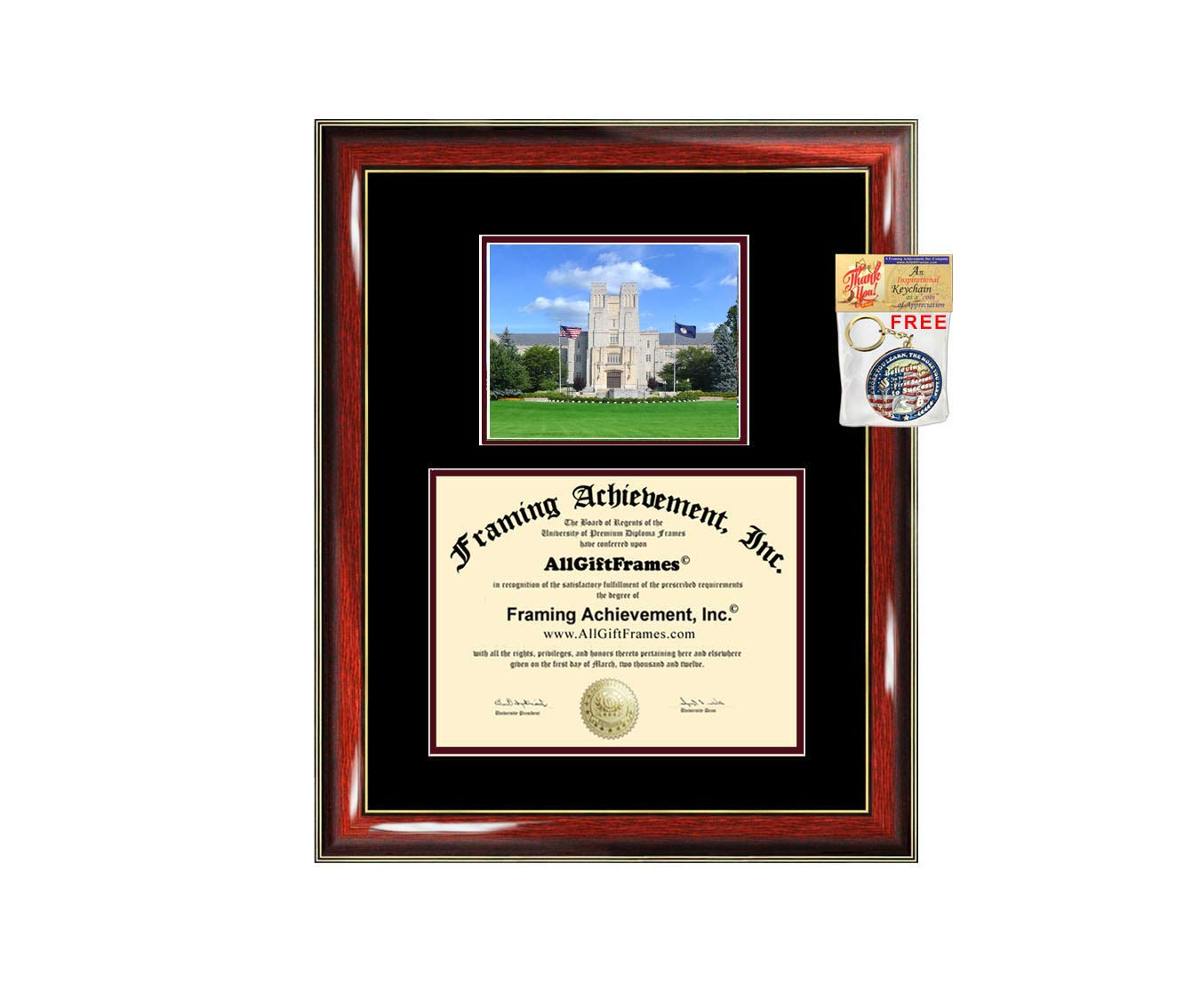 Virginia Tech University Diploma Frame - Custom Graduation Degree Display with Mat & Collegiate Plaque - Perfect Gift for College Graduates, Alumni & Campus Decor