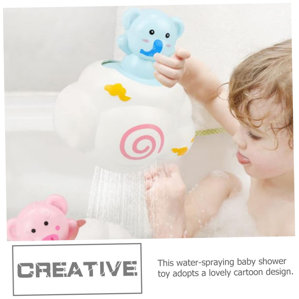 HEMOTON 4-Piece Bath Toy Set - Colorful Rain Shower Bathtub Toys for Kids, Safe Plastic Water Play Toys for Toddlers | Fun Bath Time, Pool & Outdoor Water Activities