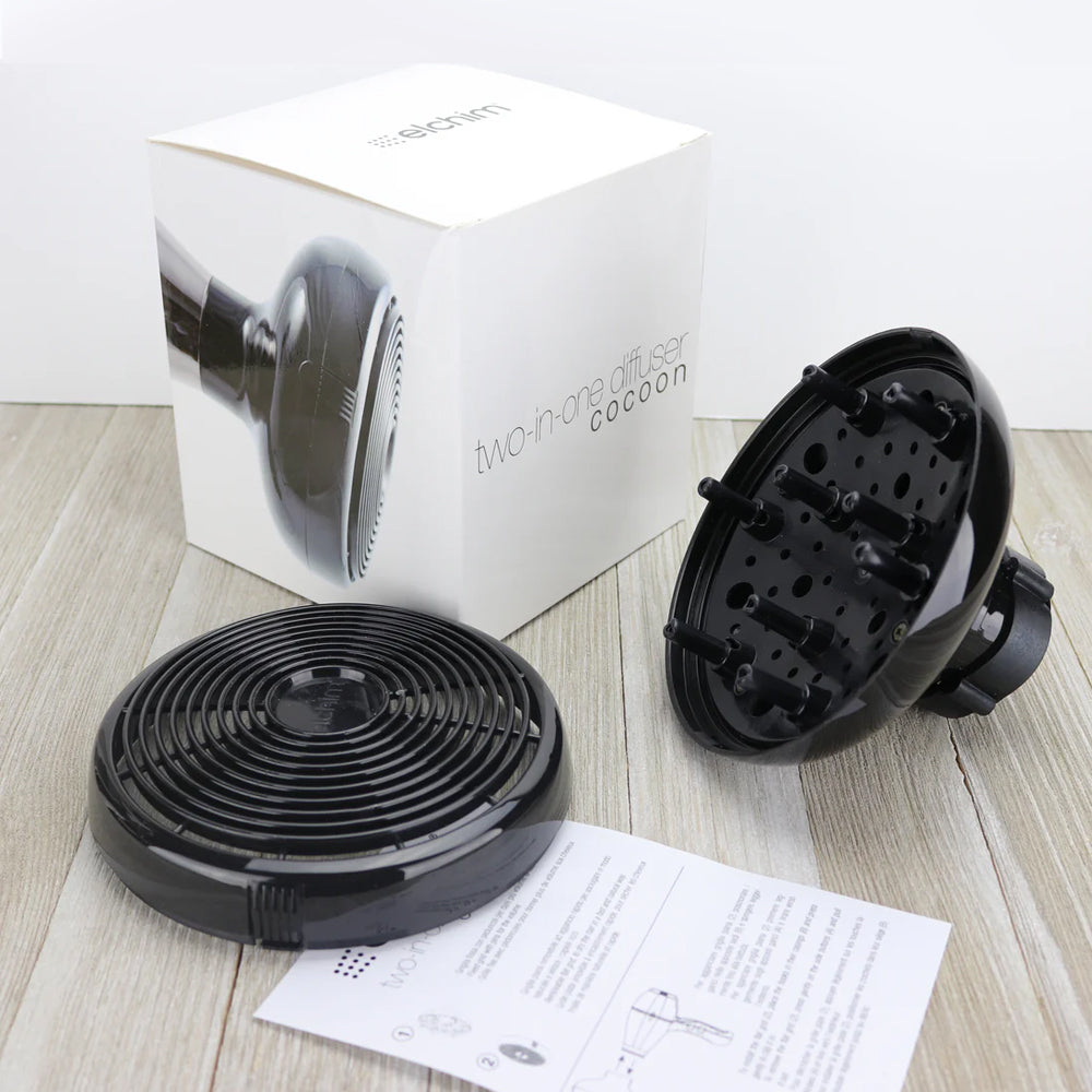 Elchim Cocoon Hair Dryer Diffuser - 2 in 1 Professional Diffuser Attachment for Milano & 2001 Model Dryers | Perfect for Curly Hair & Natural Styling at Home or Salon