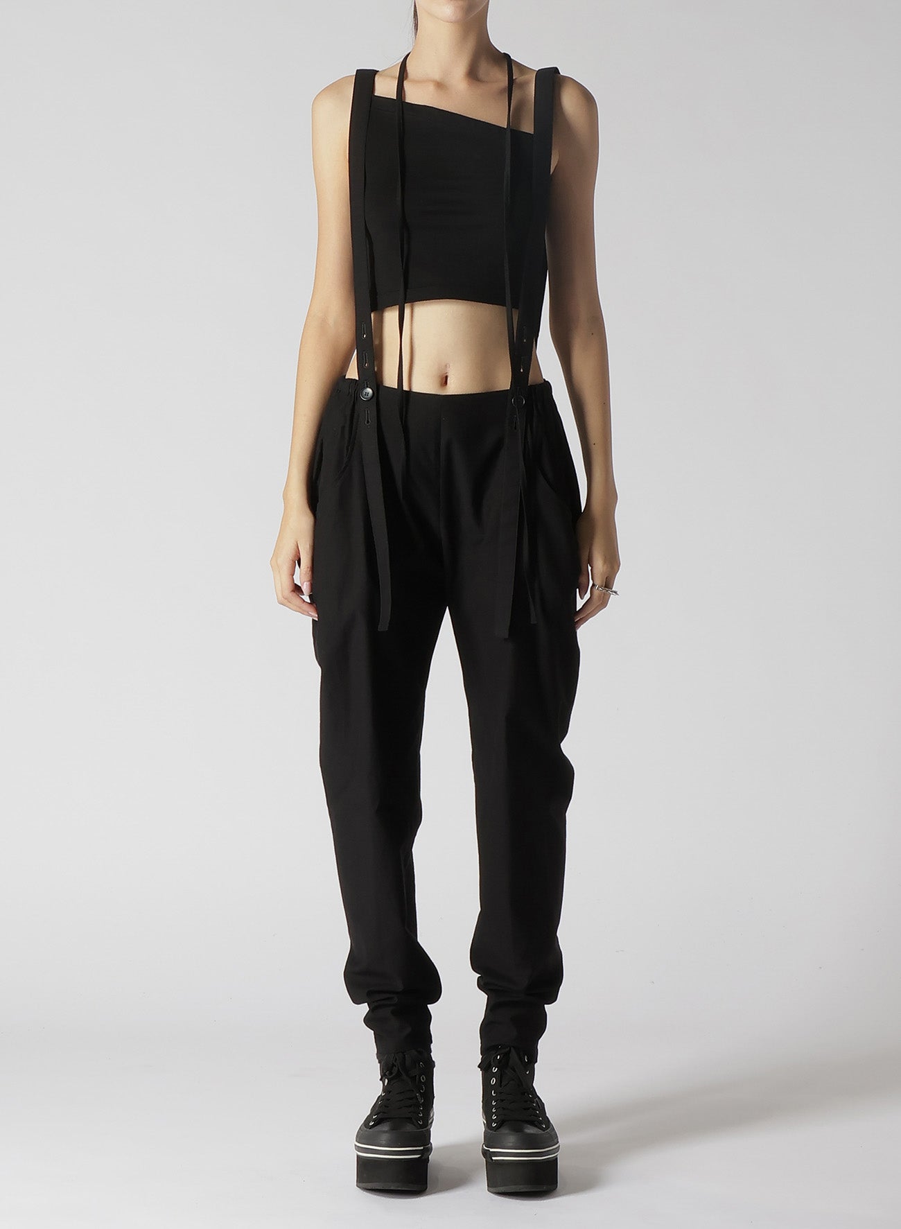 Men's Cotton Serge Pants with Suspenders - Durable Workwear for Professionals & Outdoor Activities