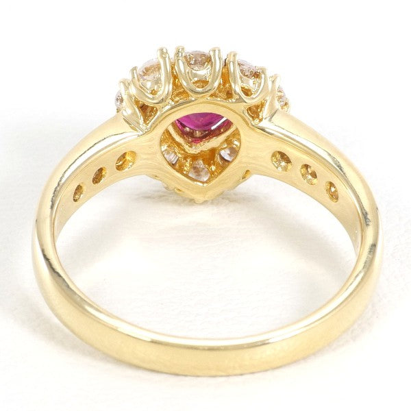 18K Yellow Gold Ruby Diamond Ring for Women - Elegant Vintage Style Engagement & Wedding Jewelry Gift - Perfect for Anniversaries, Proposals & Special Occasions