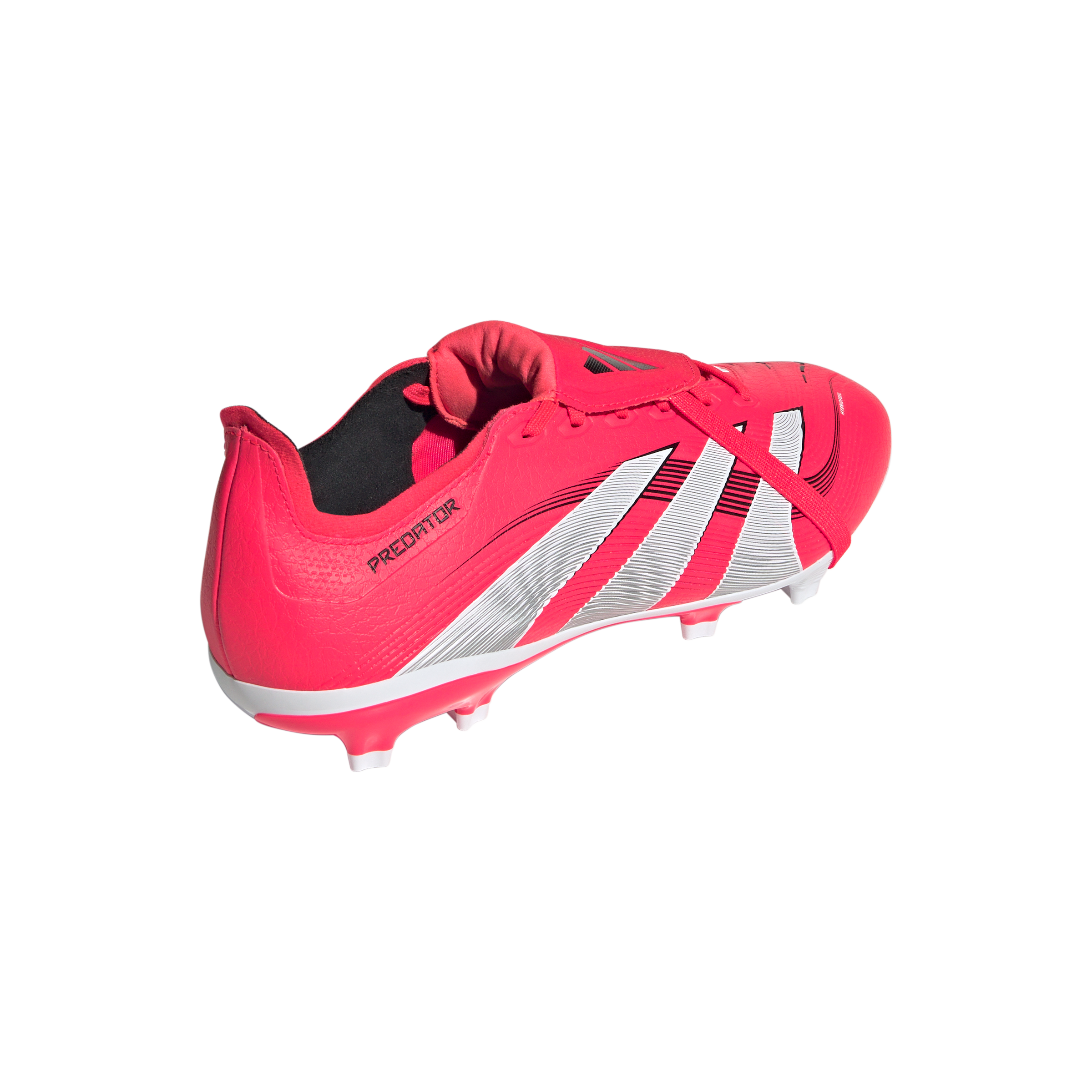 Adidas Predator League FG Soccer Cleats for Men - Fold Over Tongue Football Shoes in Lucid Red/White/Core Black | Perfect for Artificial Grass & Competitive Matches