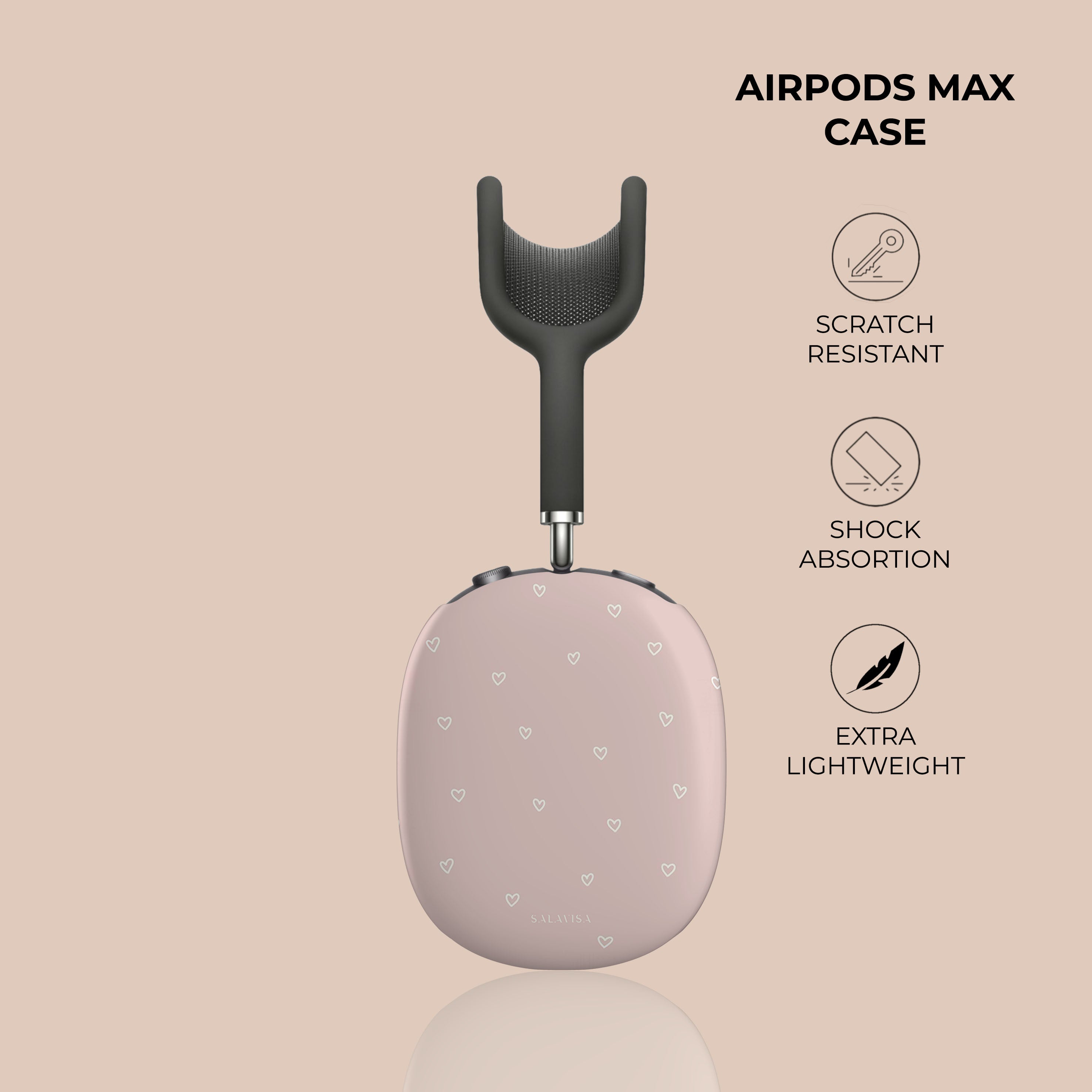 Premium AirPods Max Case with Sweet Hearts Design - Soft Protective Cover for Travel, Work & Daily Use